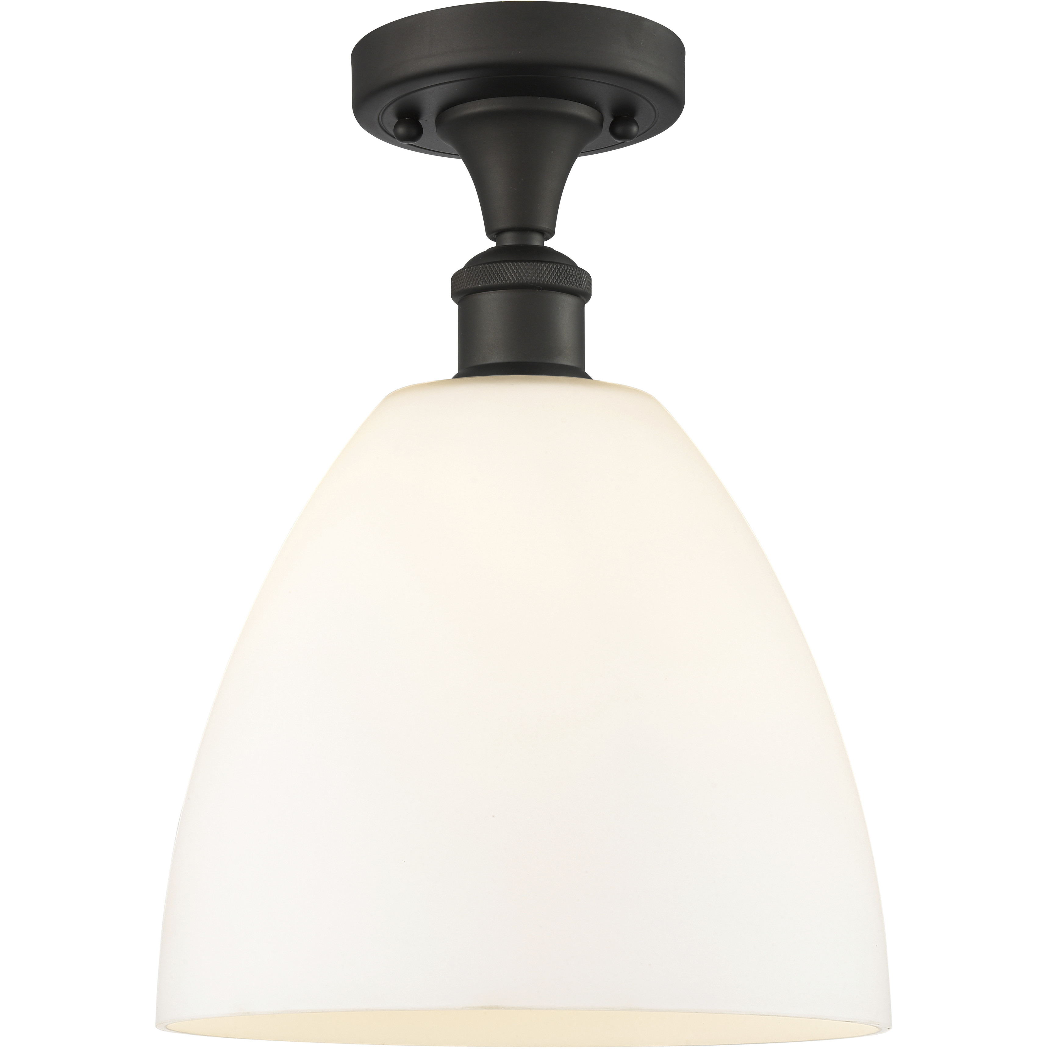 Edison Bristol Glass 1 Light 9 inch Oil Rubbed Bronze Semi-Flush Mount Ceiling Light in Matte White Glass