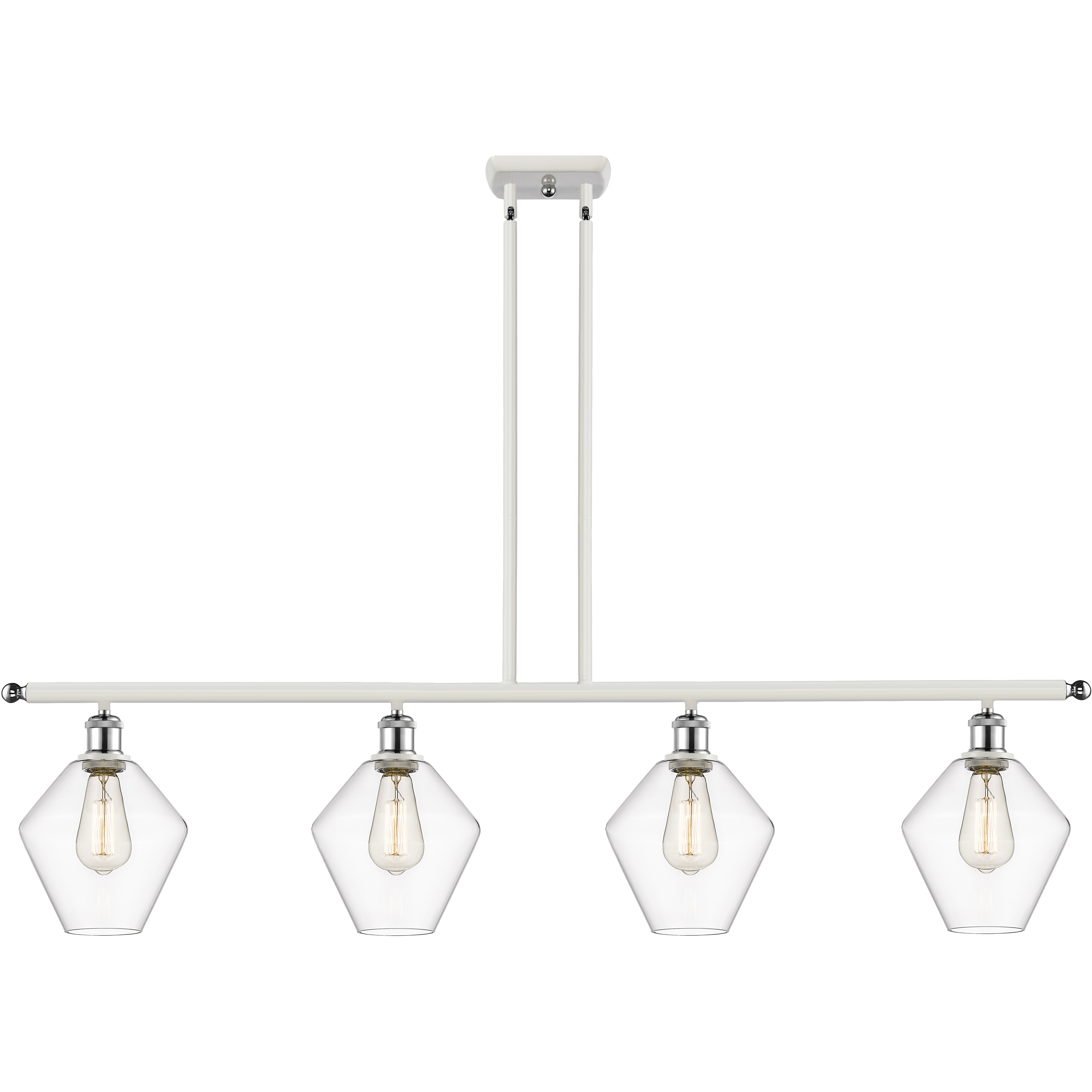 Ballston Cindyrella LED 48 inch White and Polished Chrome Island Light Ceiling Light in Clear Glass