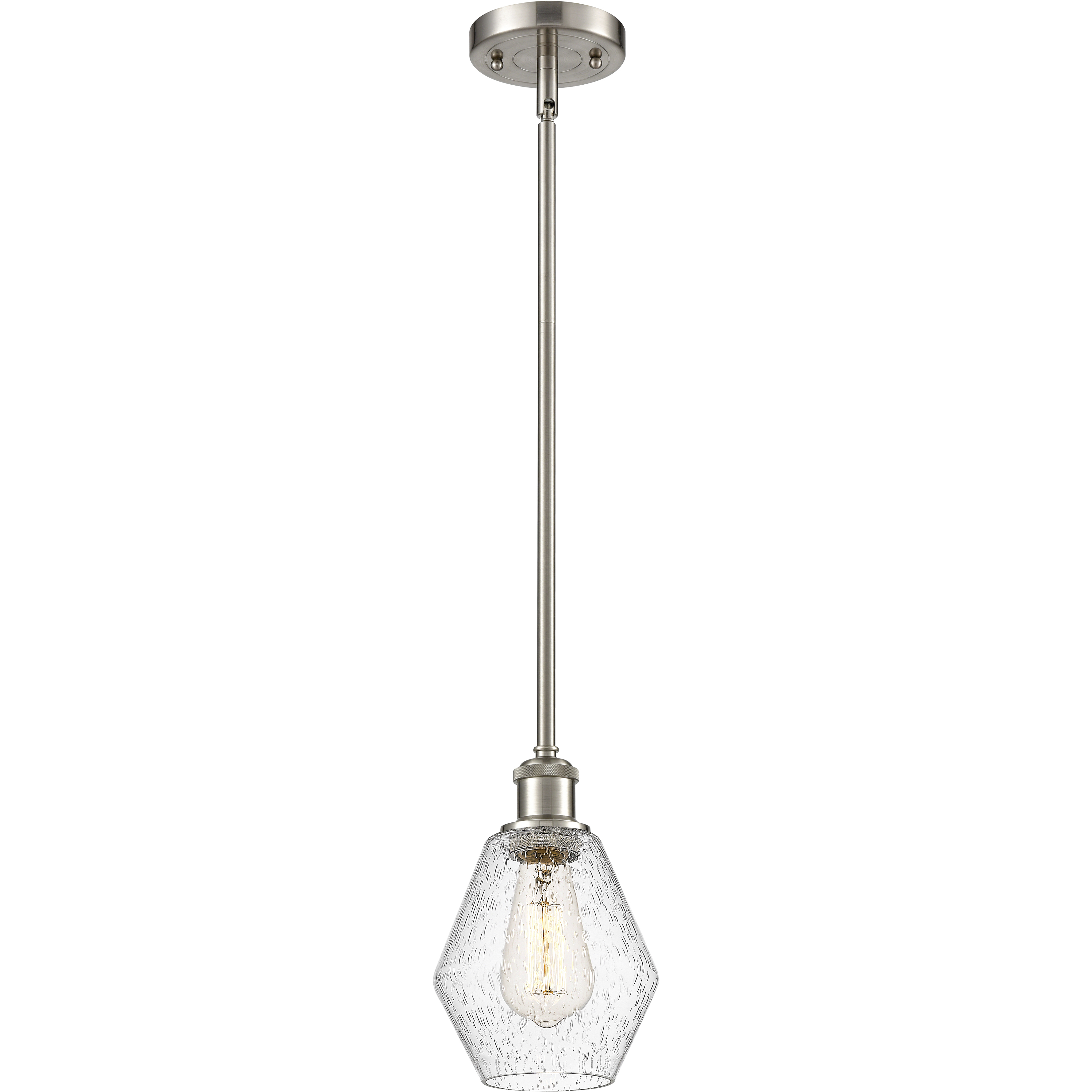 Ballston Cindyrella 1 Light 6 inch Brushed Satin Nickel Mini Pendant Ceiling Light in Incandescent, Seedy Glass