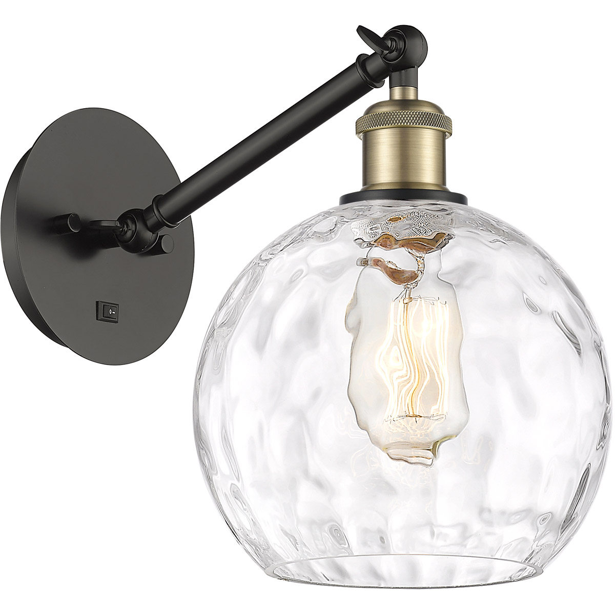 Ballston Athens Water Glass 1 Light 8 inch Black Antique Brass Sconce Wall Light