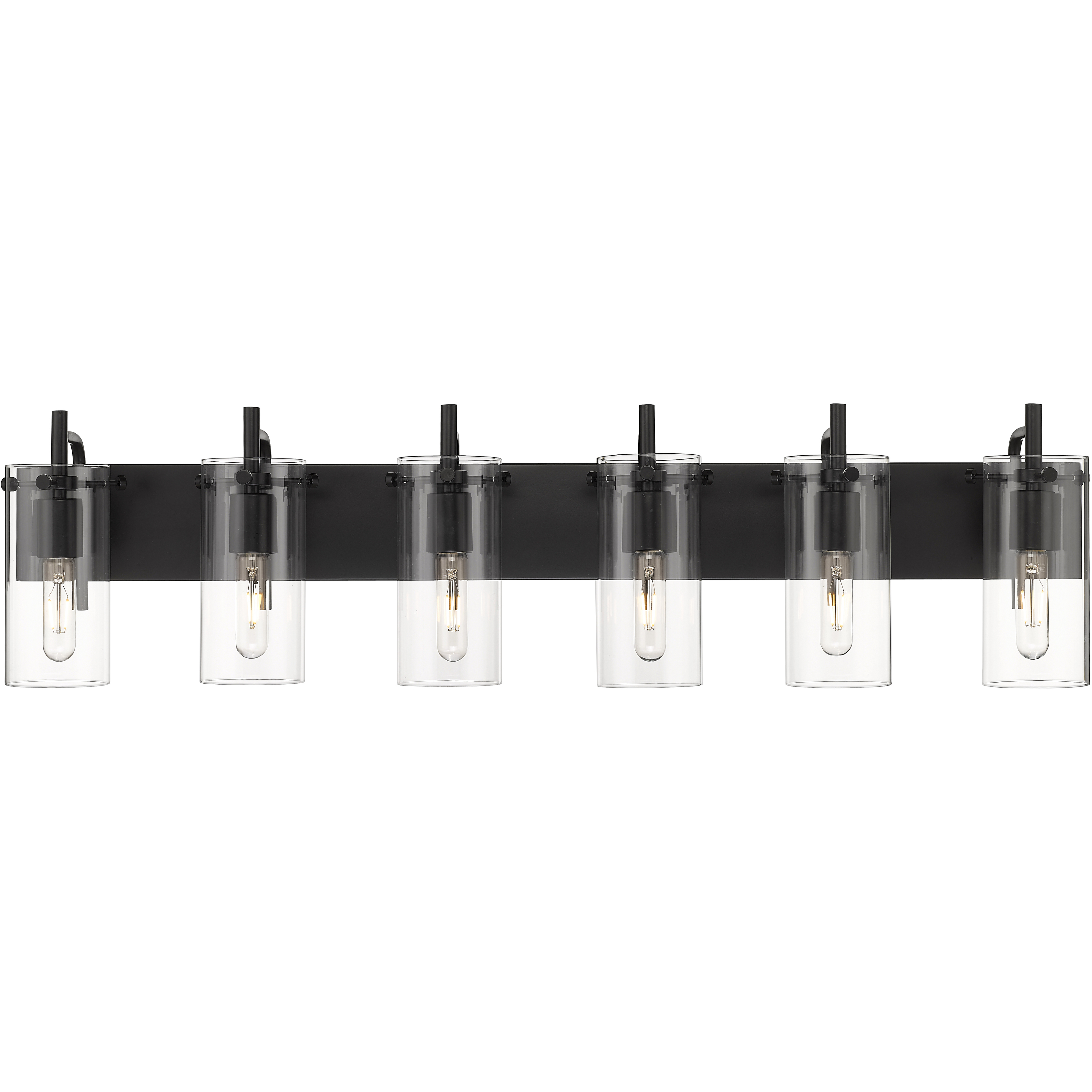 Auralume Press LED 42 inch Matte Black and Clear Bath Vanity Light Wall Light