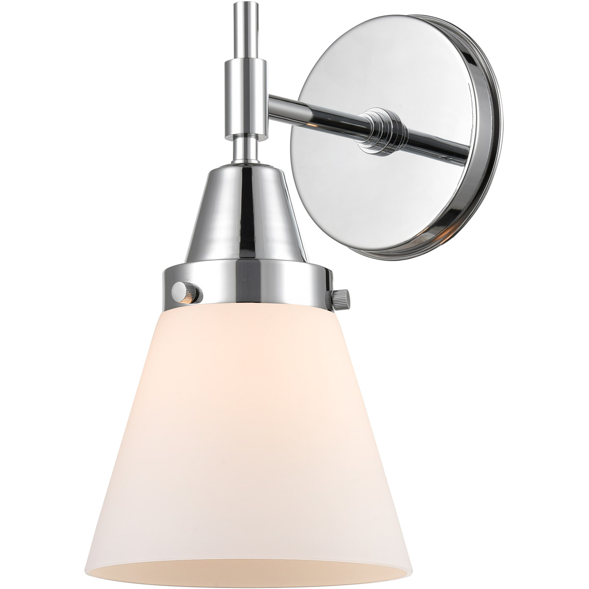 Caden 1 Light 6 inch Polished Chrome Sconce Wall Light in Matte White Glass