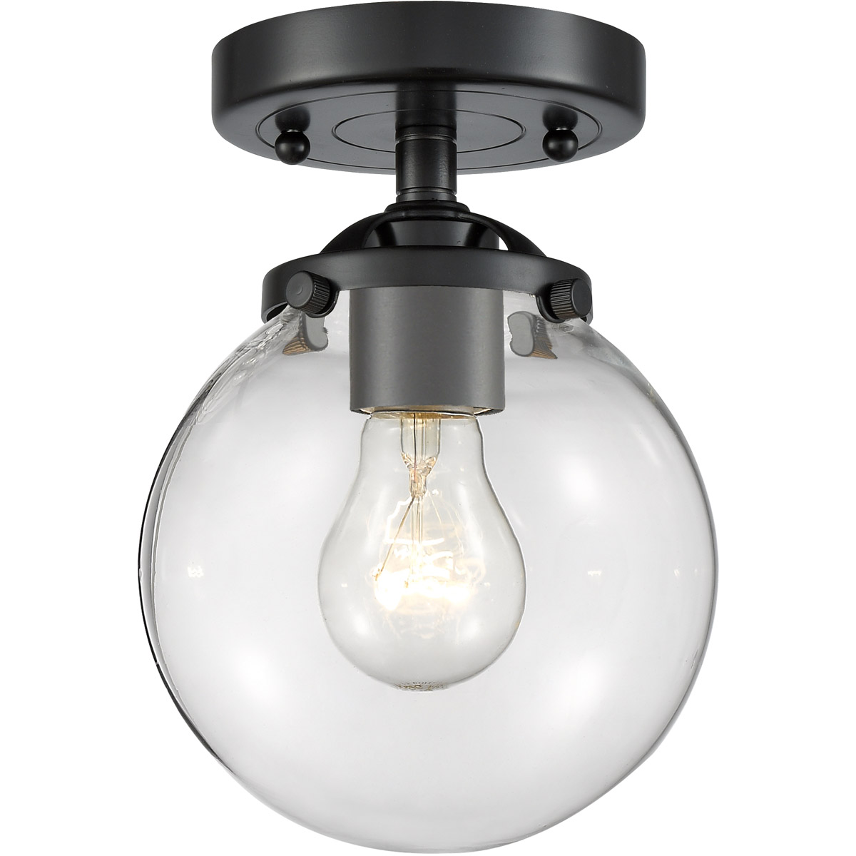 Nouveau XX-Large Beacon 1 Light 12 inch Oil Rubbed Bronze Semi-Flush Mount Ceiling Light in Clear Glass, Nouveau