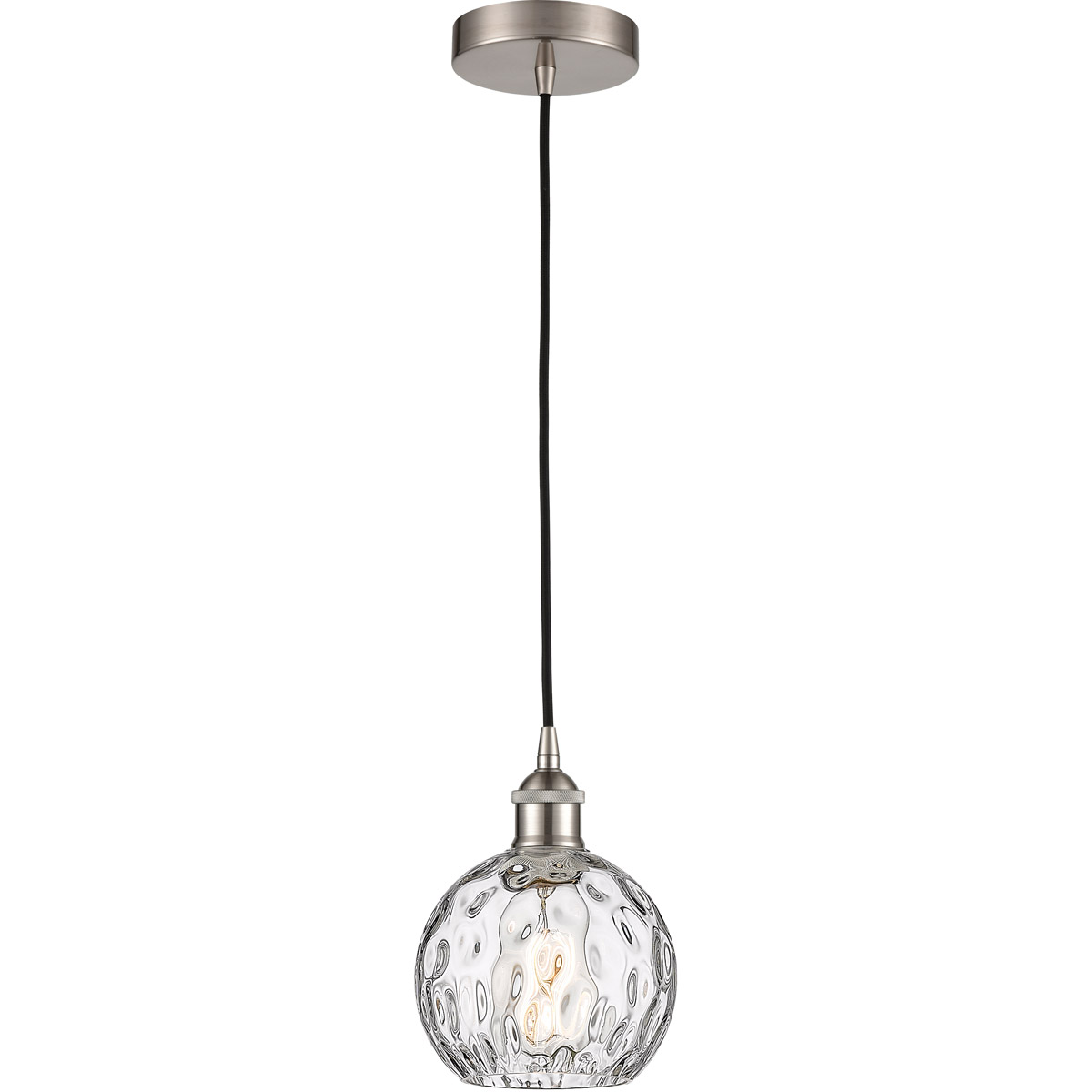 Edison Athens Water Glass 1 Light 6 inch Brushed Satin Nickel Mini Pendant Ceiling Light