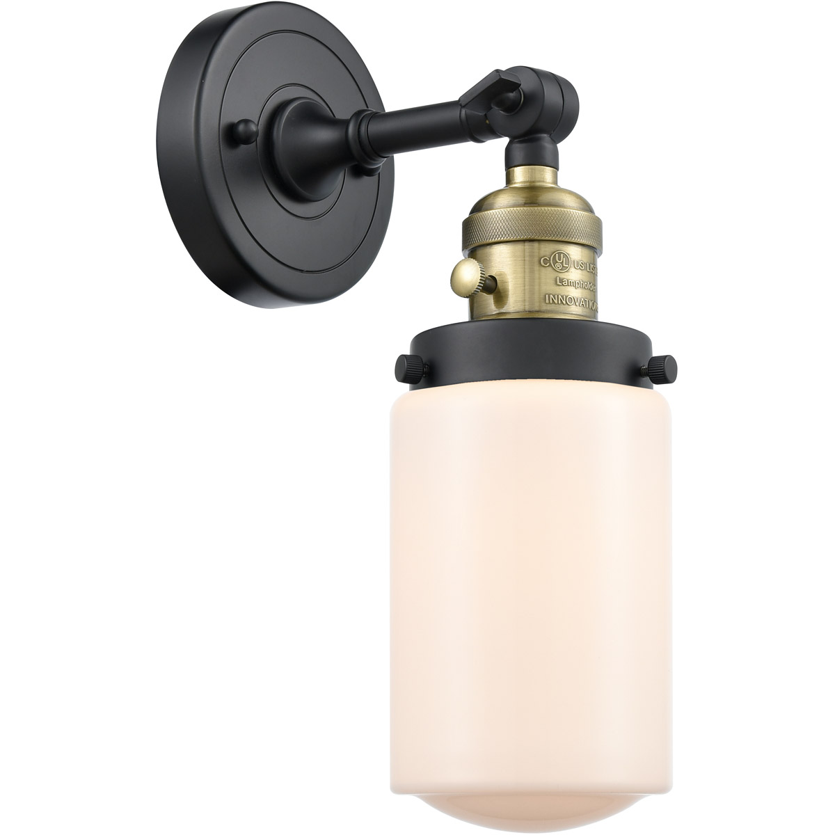 Franklin Restoration Dover LED 5 inch Black Antique Brass Sconce Wall Light, Franklin Restoration