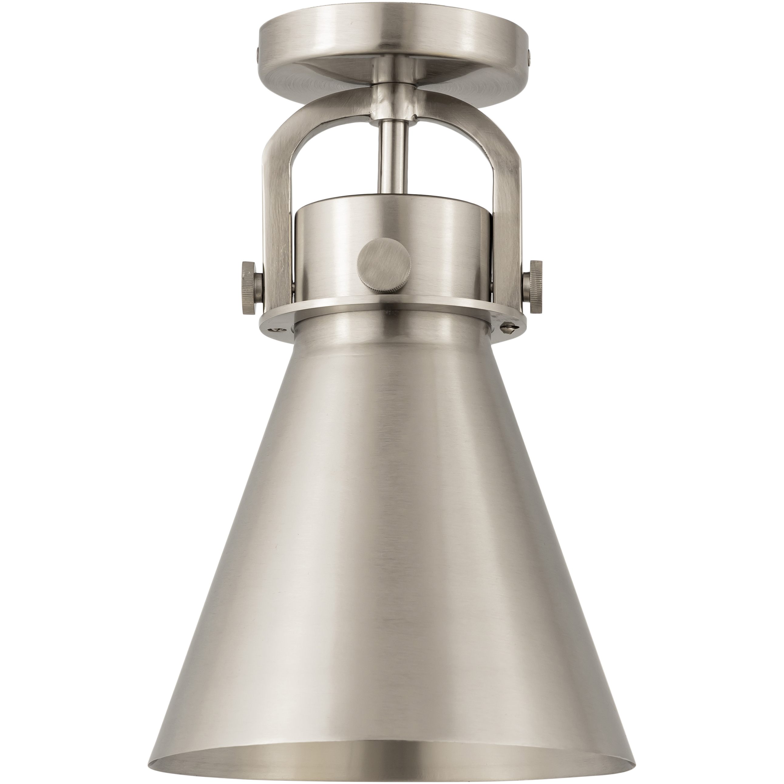 Newton Cone 1 Light 8 inch Satin Nickel Flush Mount Ceiling Light