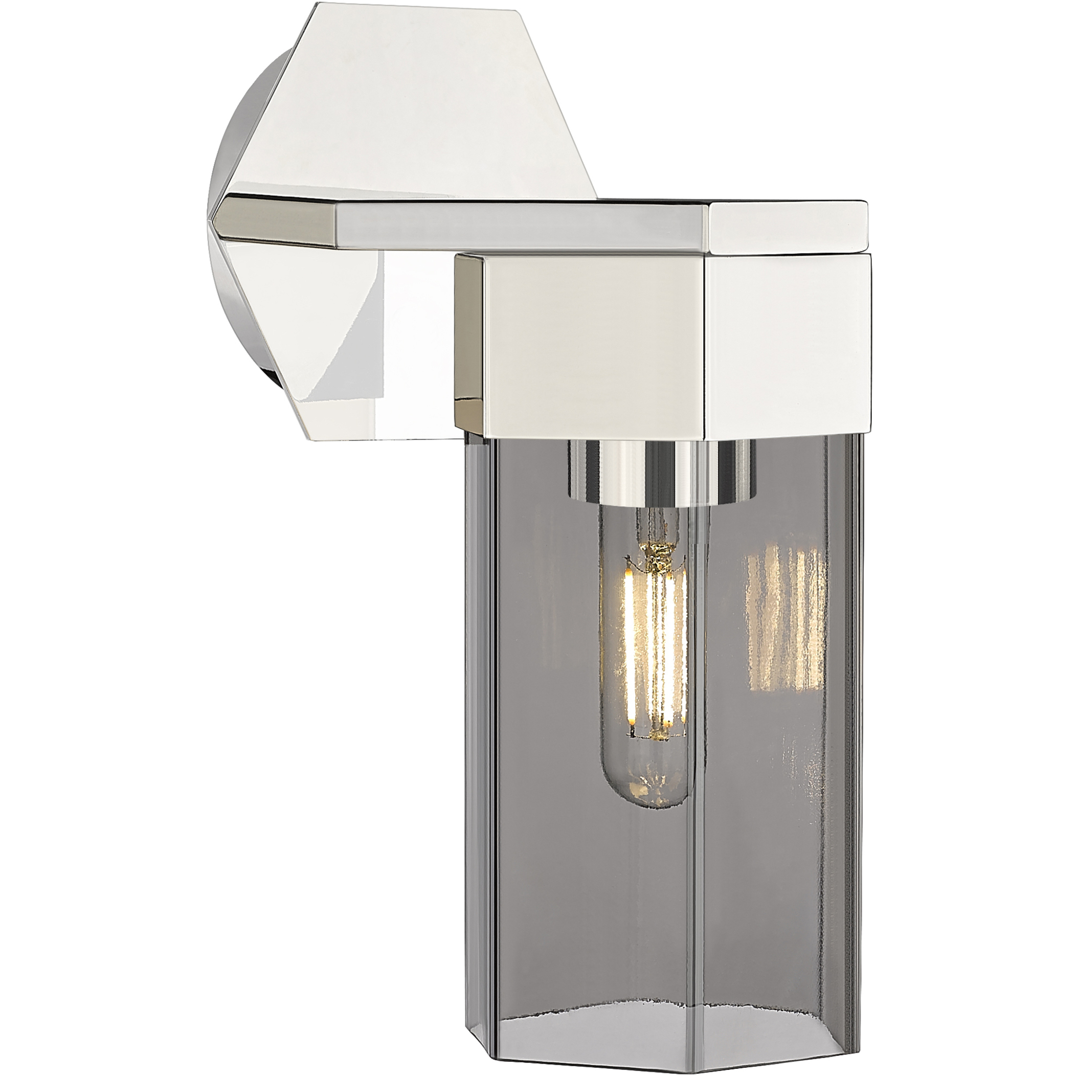 Claverack 1 Light 5 inch Polished Nickel Sconce Wall Light in Plated Smoke Glass