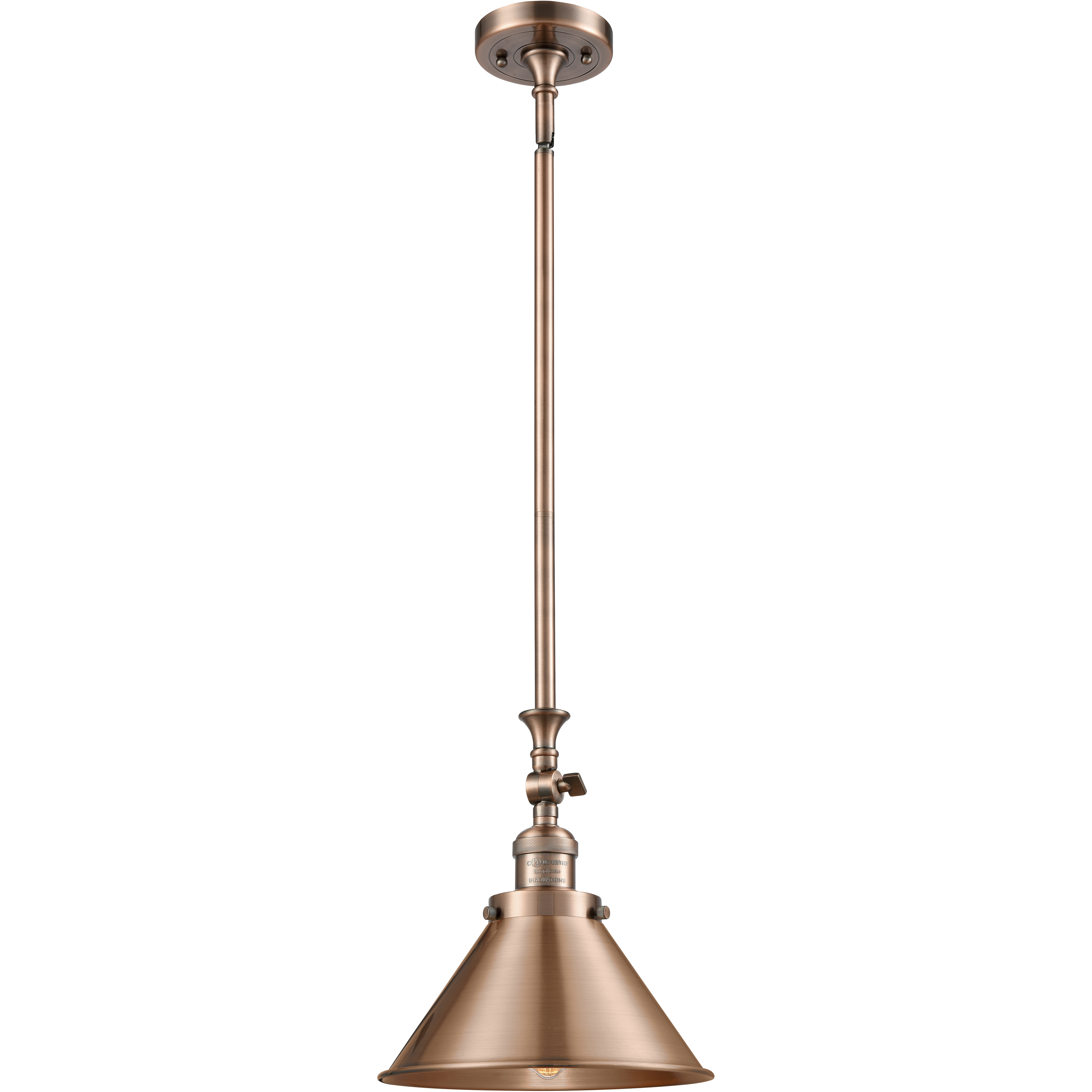 Franklin Restoration Briarcliff 1 Light 10 inch Antique Copper Mini Pendant Ceiling Light in Incandescent, Franklin Restoration