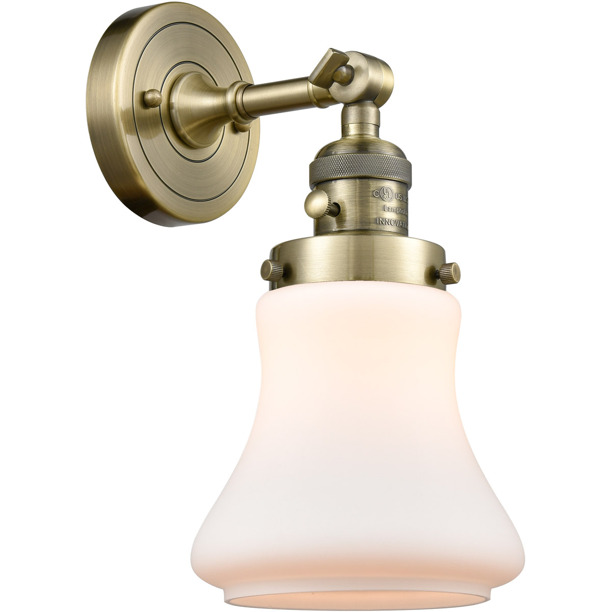 Franklin Restoration Bellmont LED 7 inch Antique Brass Sconce Wall Light, Franklin Restoration