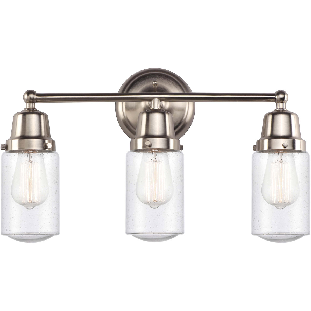 Aditi Dover 3 Light 20.5 inch Brushed Satin Nickel Bath Vanity Light Wall Light, Aditi