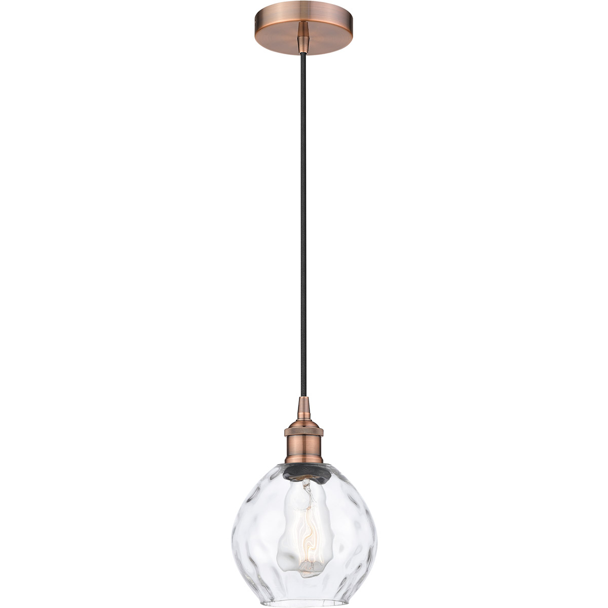 Edison Waverly 1 Light 6 inch Antique Copper Mini Pendant Ceiling Light