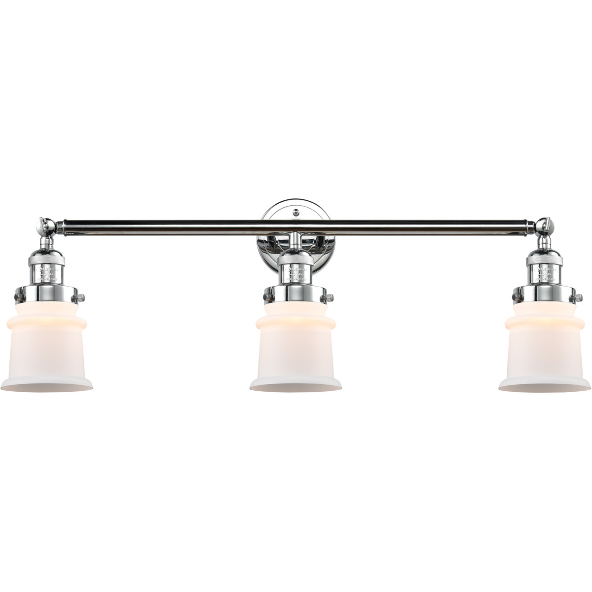 Franklin Restoration Small Canton LED 30 inch Polished Chrome Bath Vanity Light Wall Light in Matte White Glass, Franklin Restoration