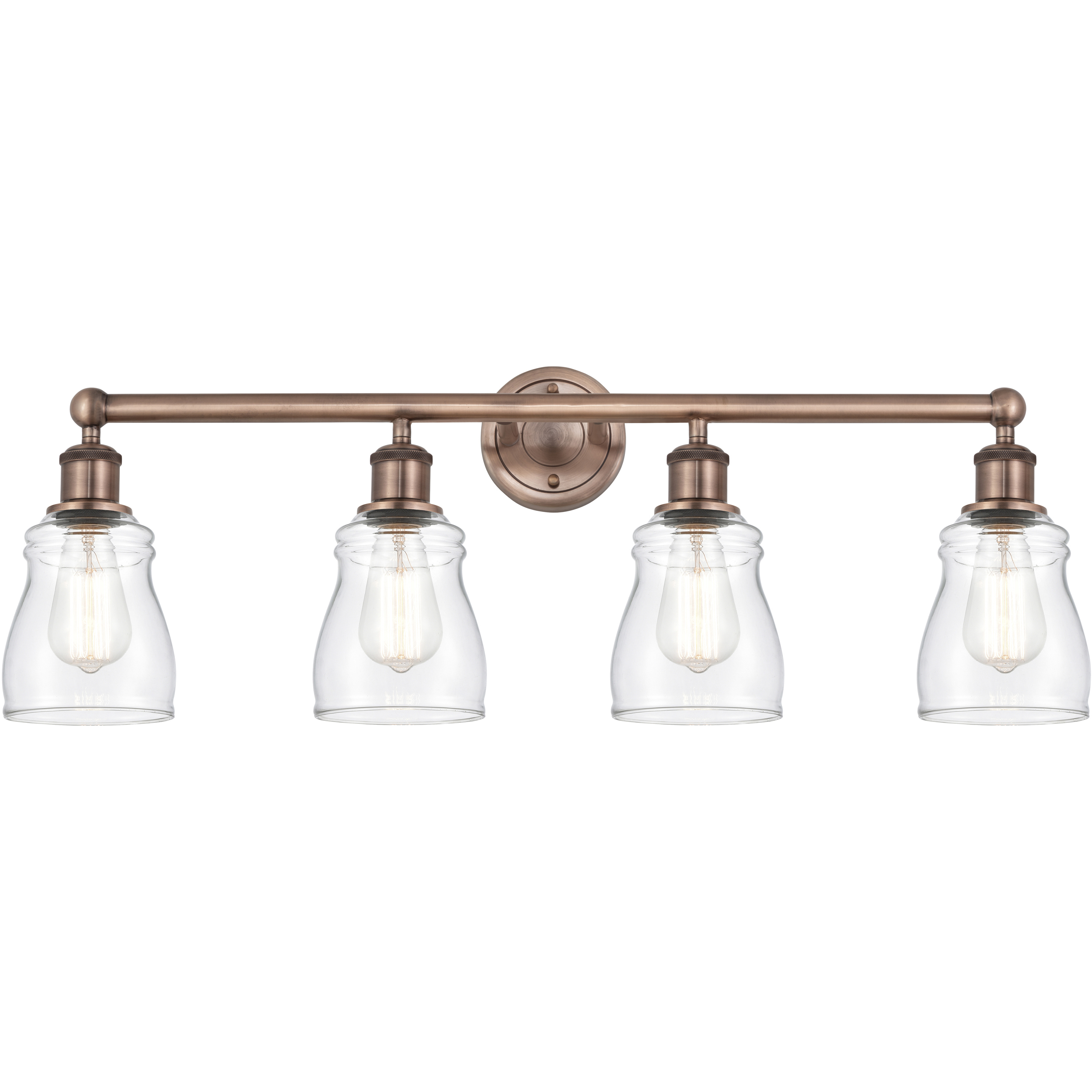 Ellery 4 Light 31.75 inch Antique Copper Bath Vanity Light Wall Light in Clear