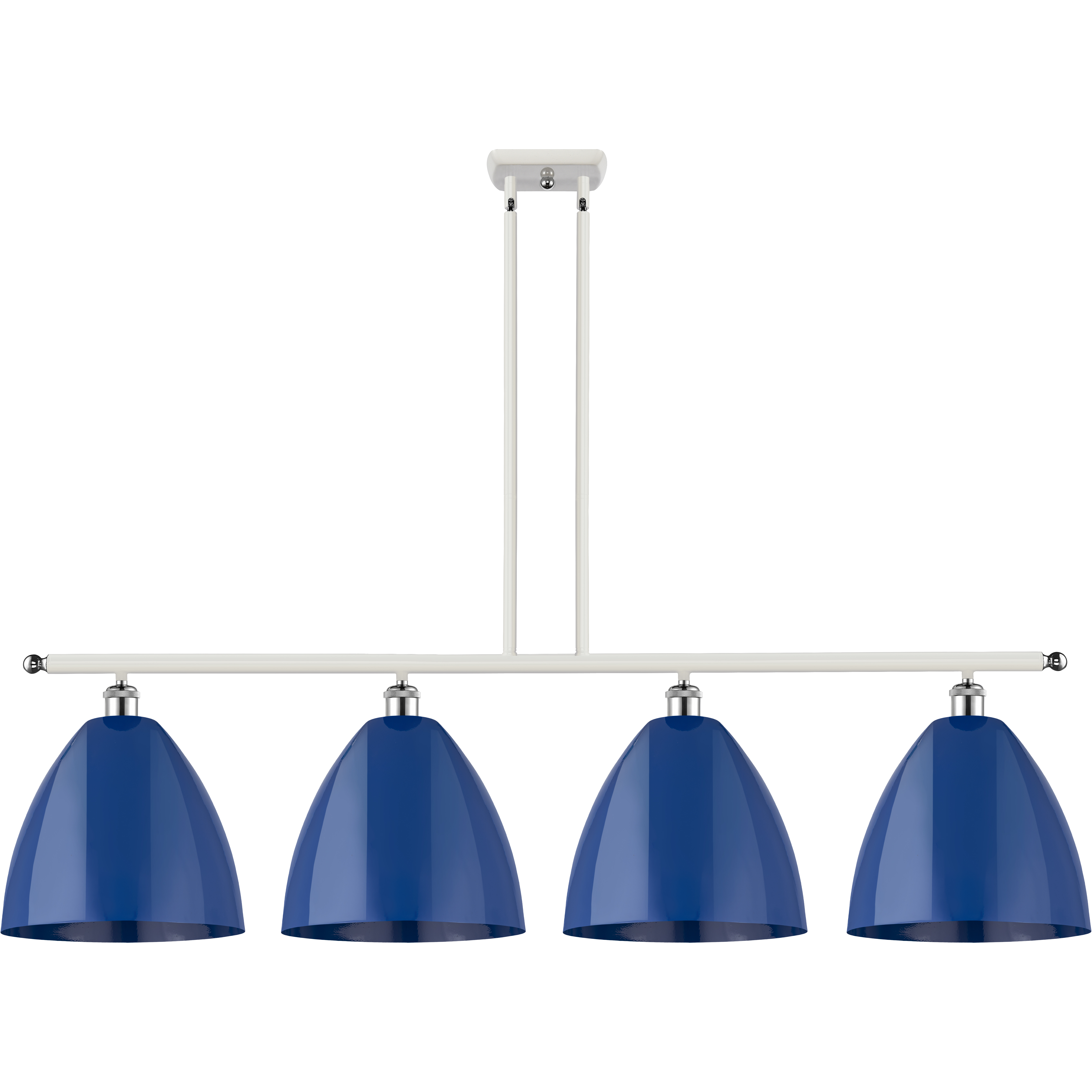 Ballston Plymouth Dome LED 50 inch White and Polished Chrome Island Light Ceiling Light in Matte Blue