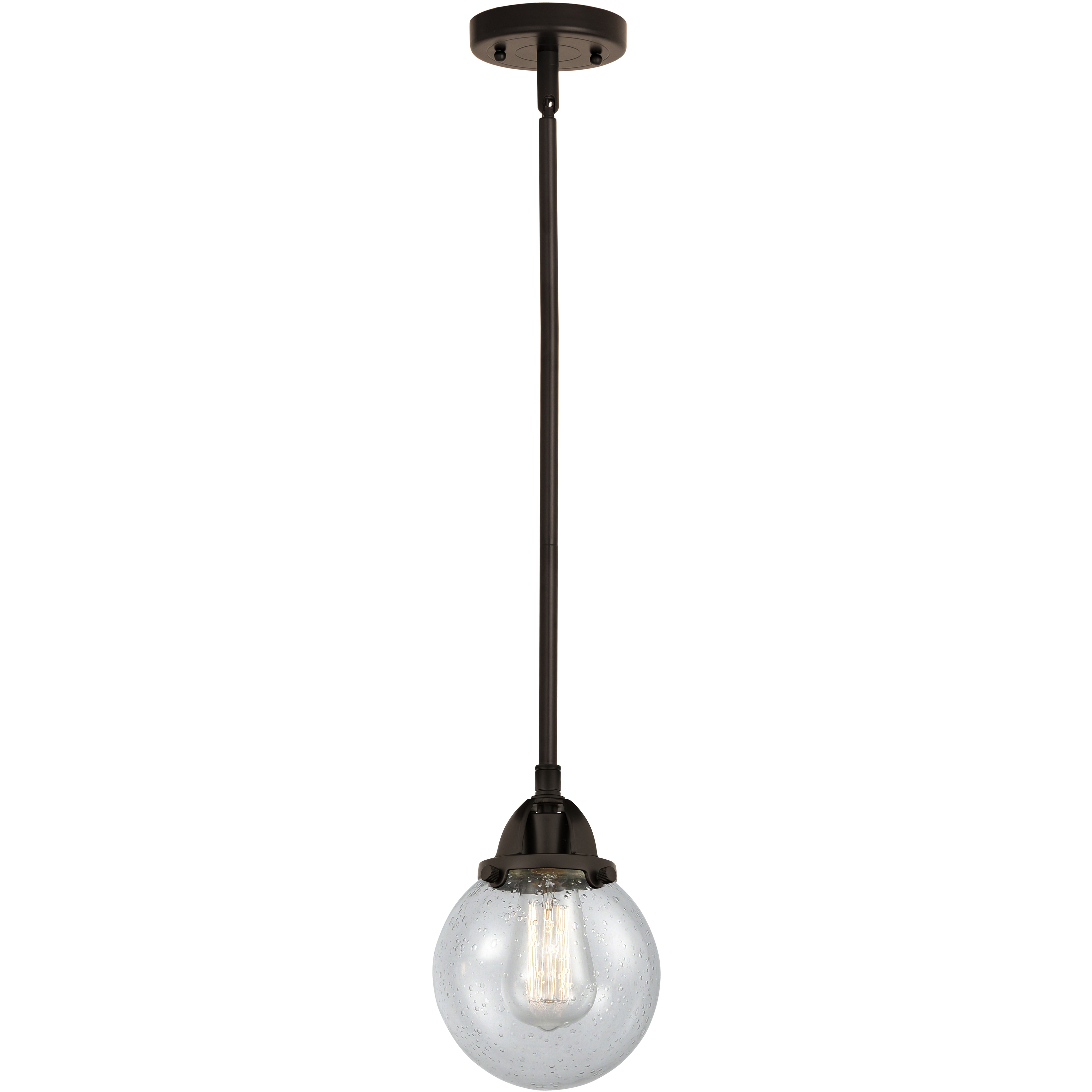 Nouveau 2 Beacon 1 Light 6 inch Oil Rubbed Bronze Mini Pendant Ceiling Light in Incandescent, Seedy