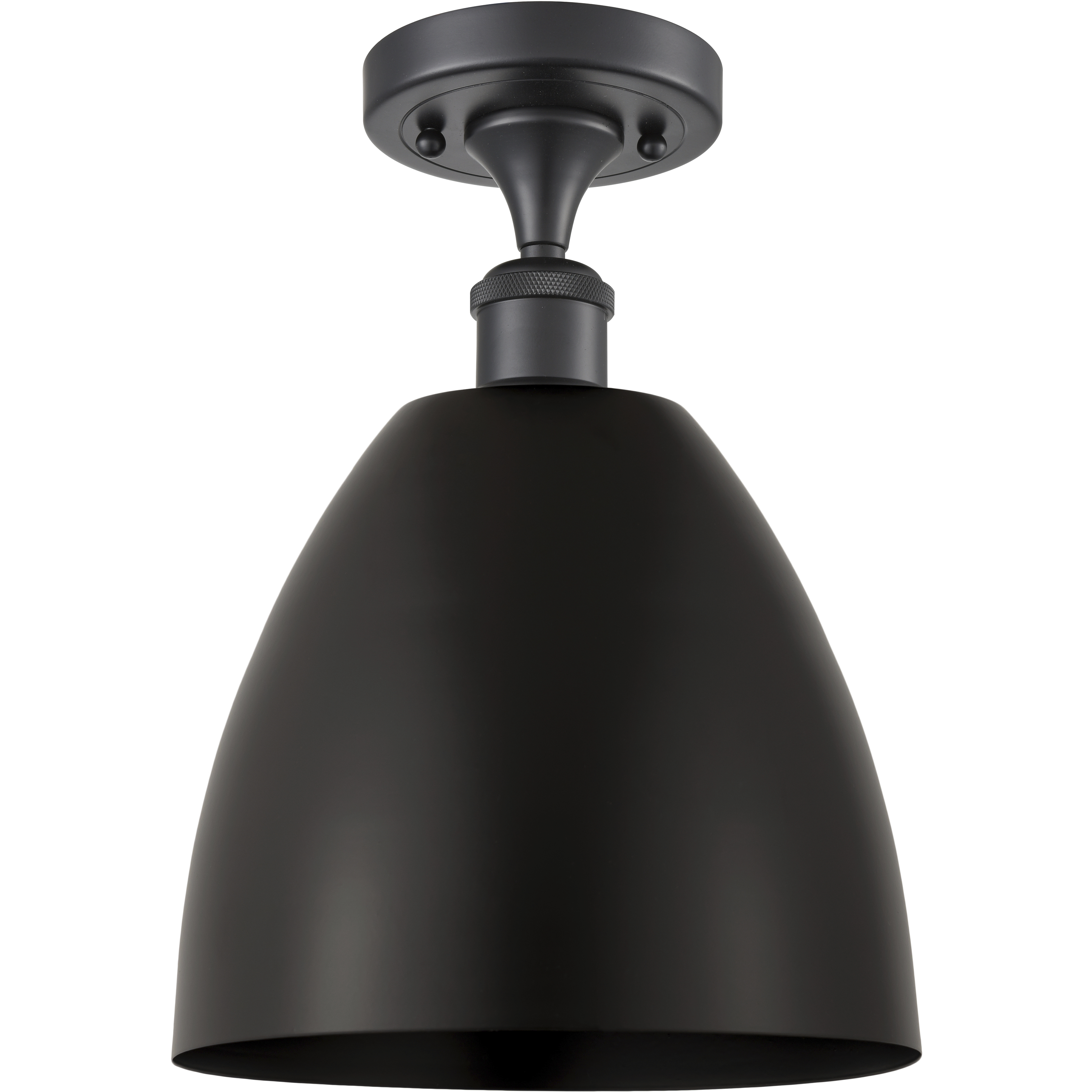 Edison Metal Bristol 1 Light 9 inch Matte Black Semi-Flush Mount Ceiling Light