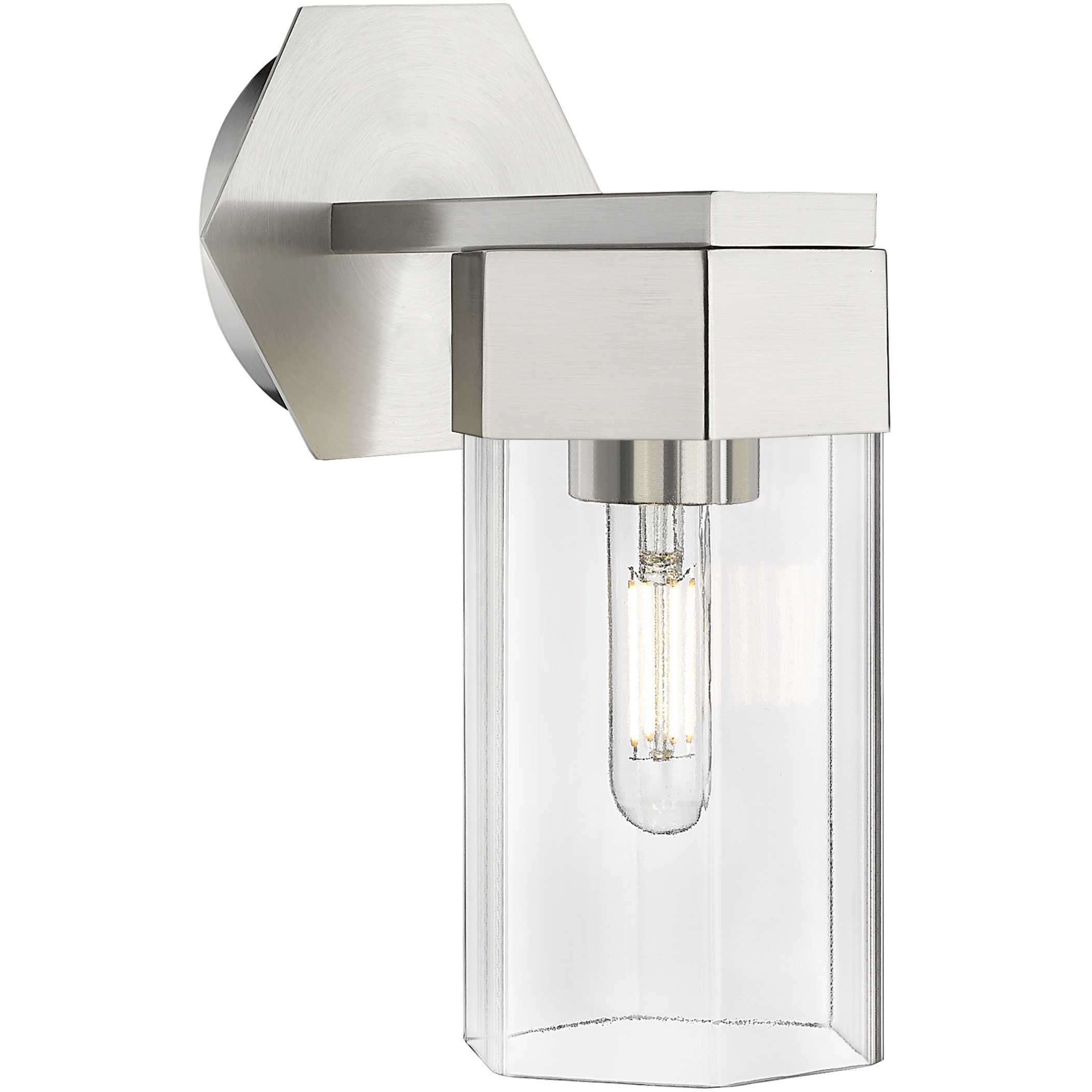 Claverack 1 Light 5 inch Satin Nickel Sconce Wall Light in Clear Glass