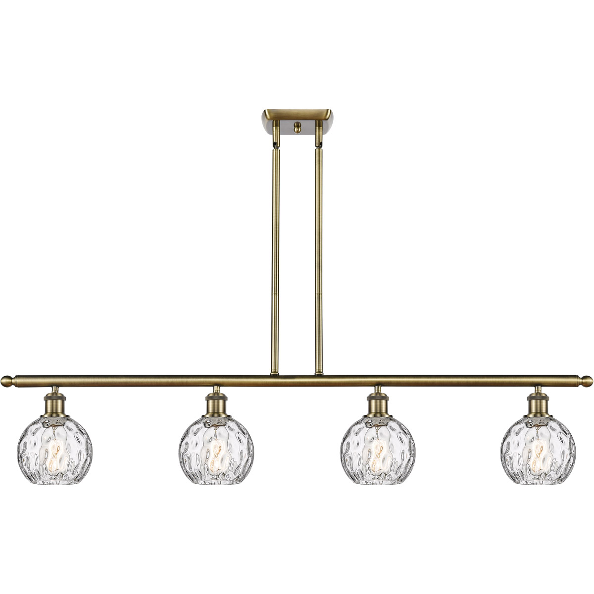 Ballston Athens Water Glass 4 Light 46 inch Antique Brass Island Light Ceiling Light