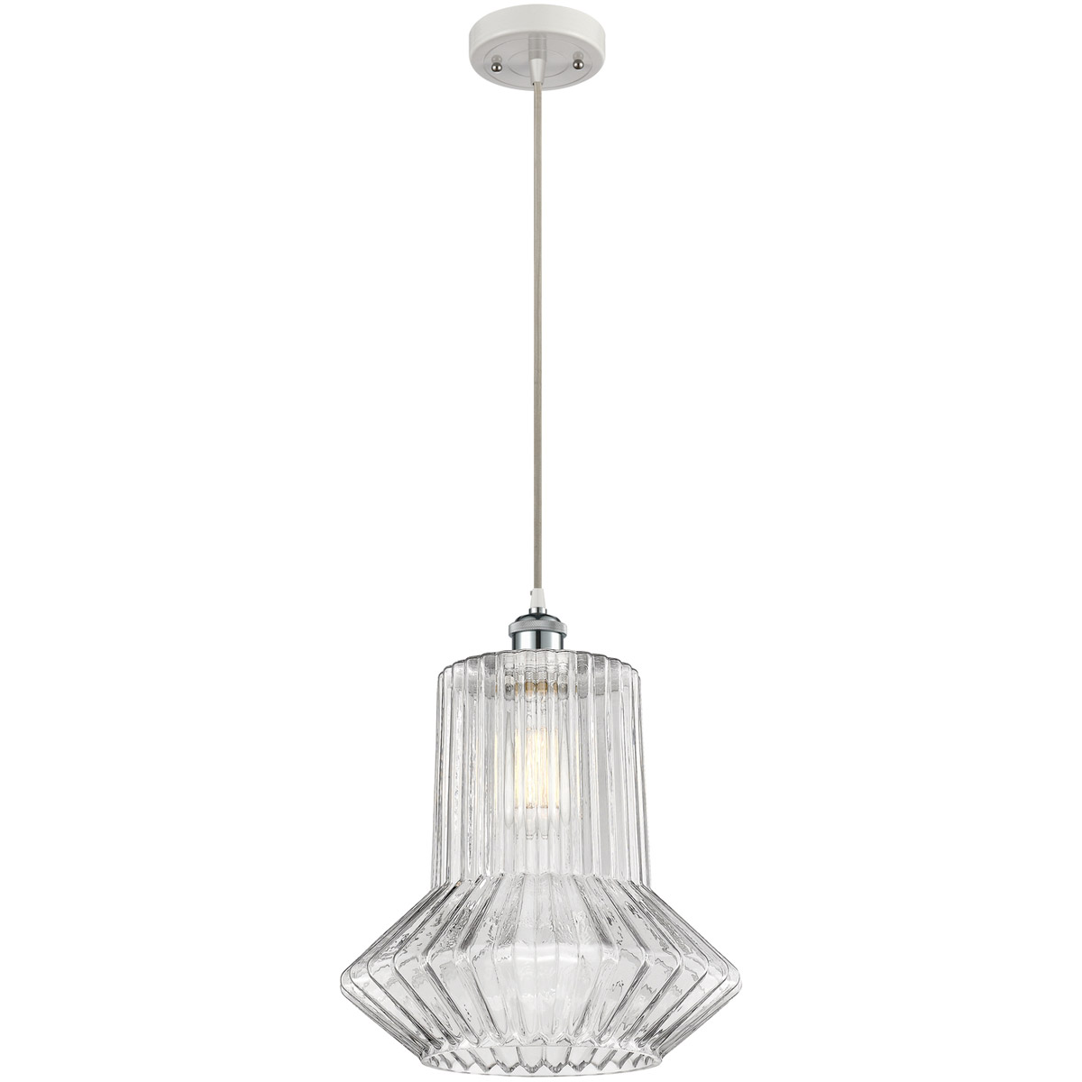 Ballston Springwater LED 12 inch White and Polished Chrome Pendant Ceiling Light, Ballston