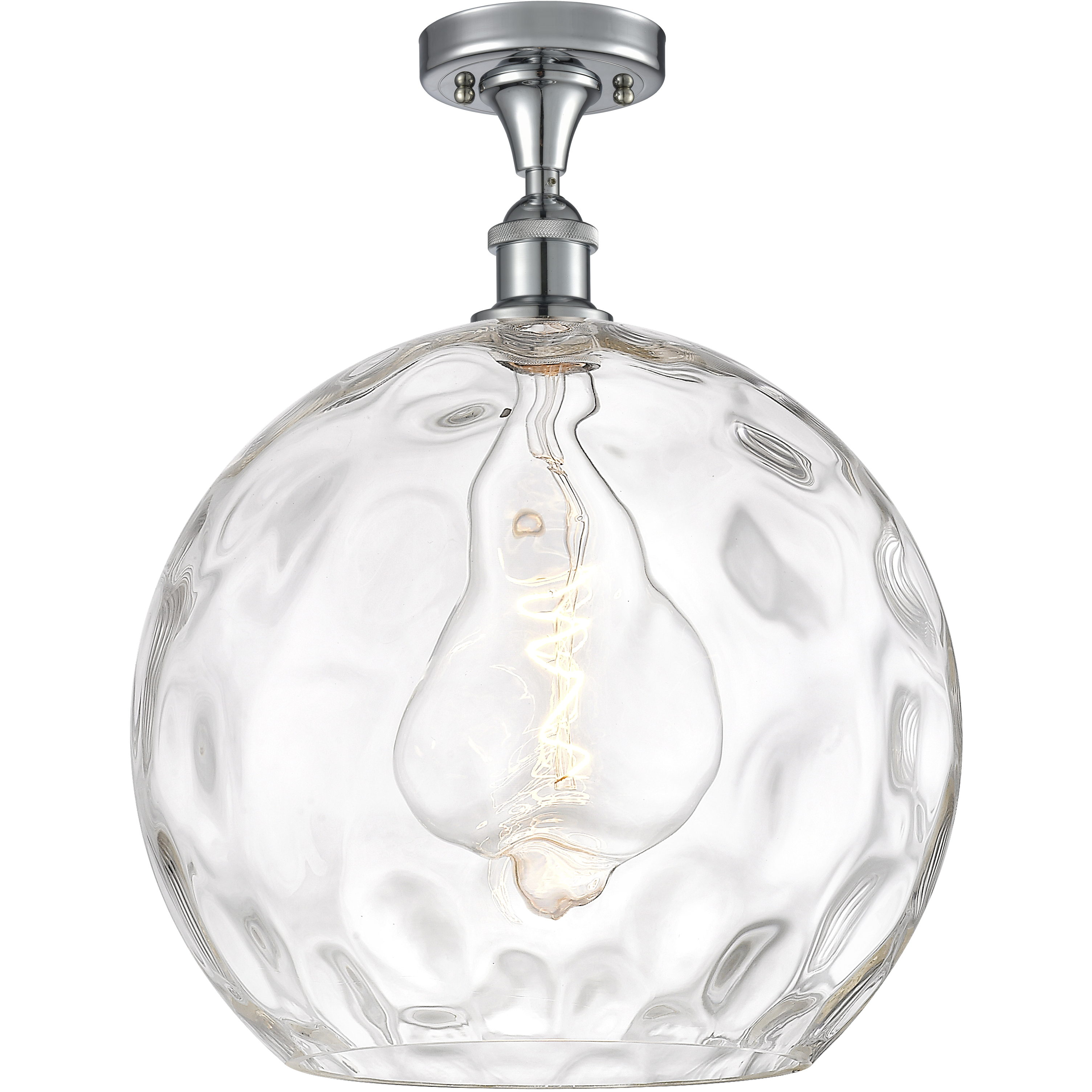 Edison Athens Water Glass 1 Light 13 inch Polished Chrome Semi-Flush Mount Ceiling Light