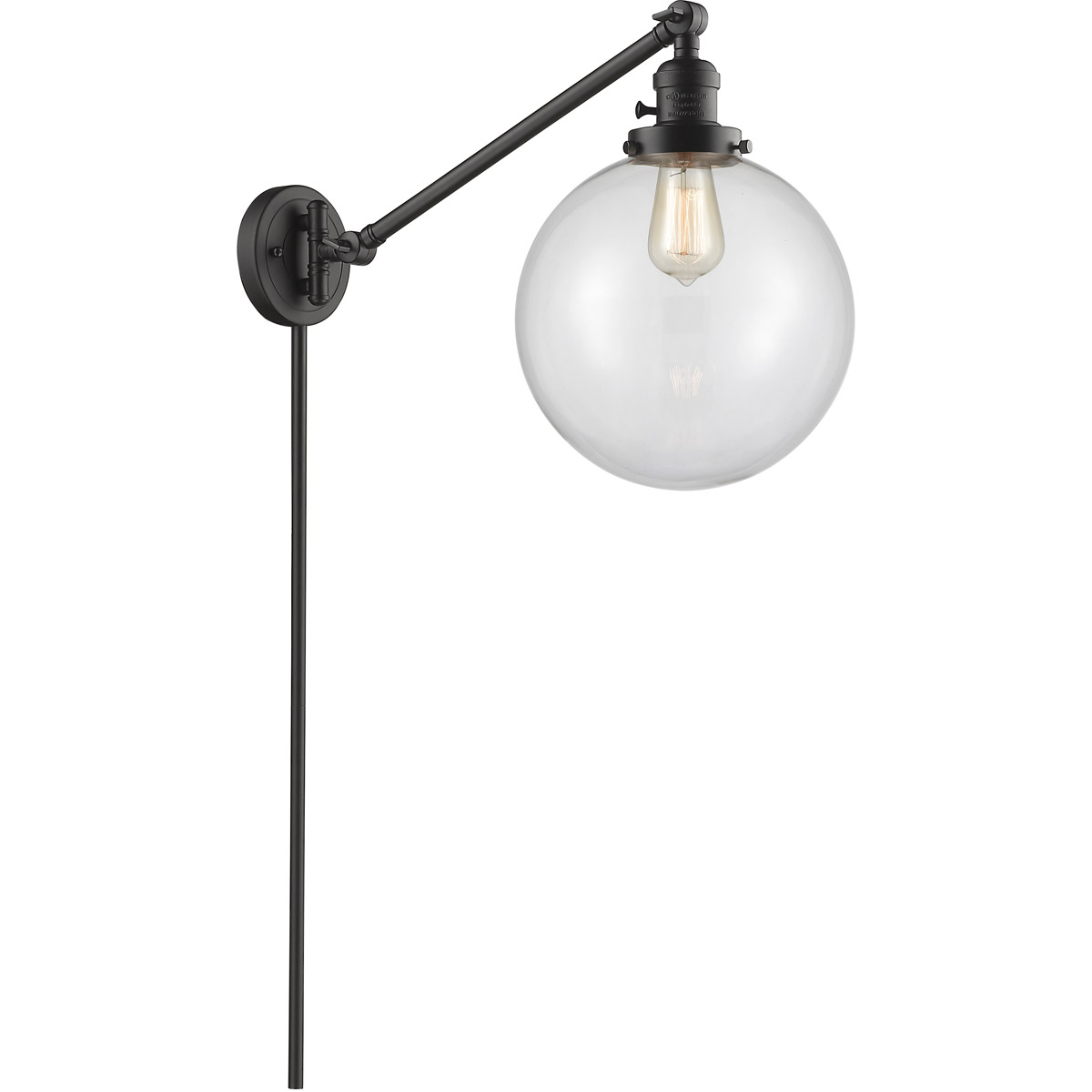 X-Large Beacon 18 inch 60.00 watt Oil Rubbed Bronze Swing Arm Wall Light, Franklin Restoration