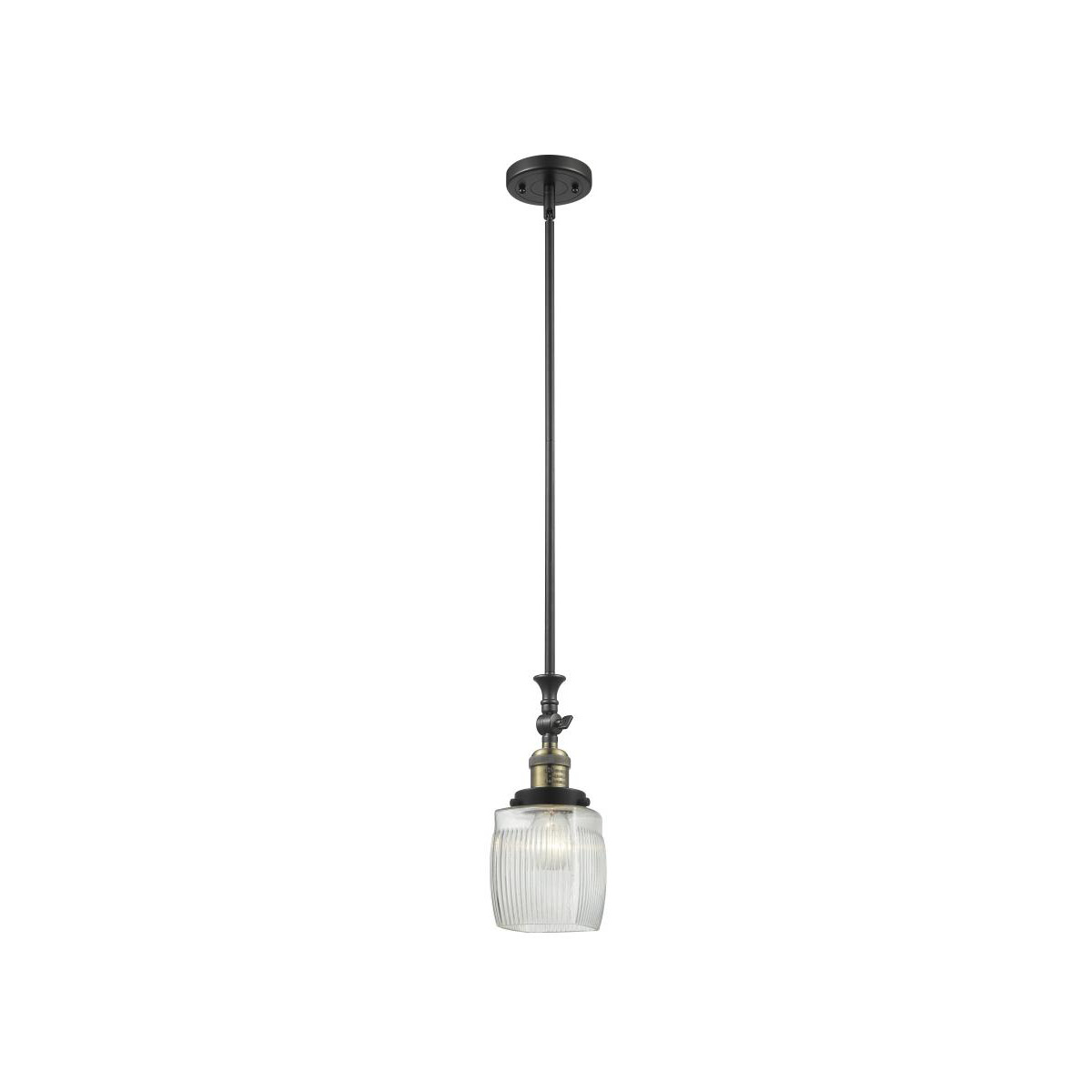 Franklin Restoration Colton 1 Light 6 inch Black Antique Brass Mini Pendant Ceiling Light, Franklin Restoration