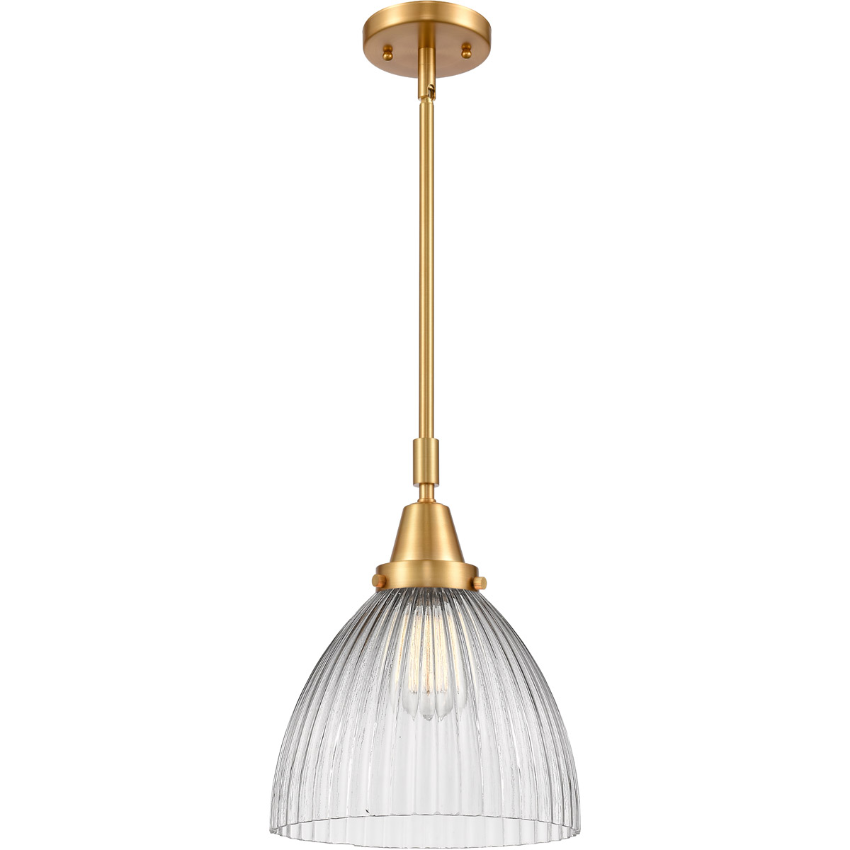 Franklin Restoration Seneca Falls LED 9.5 inch Satin Gold Mini Pendant Ceiling Light