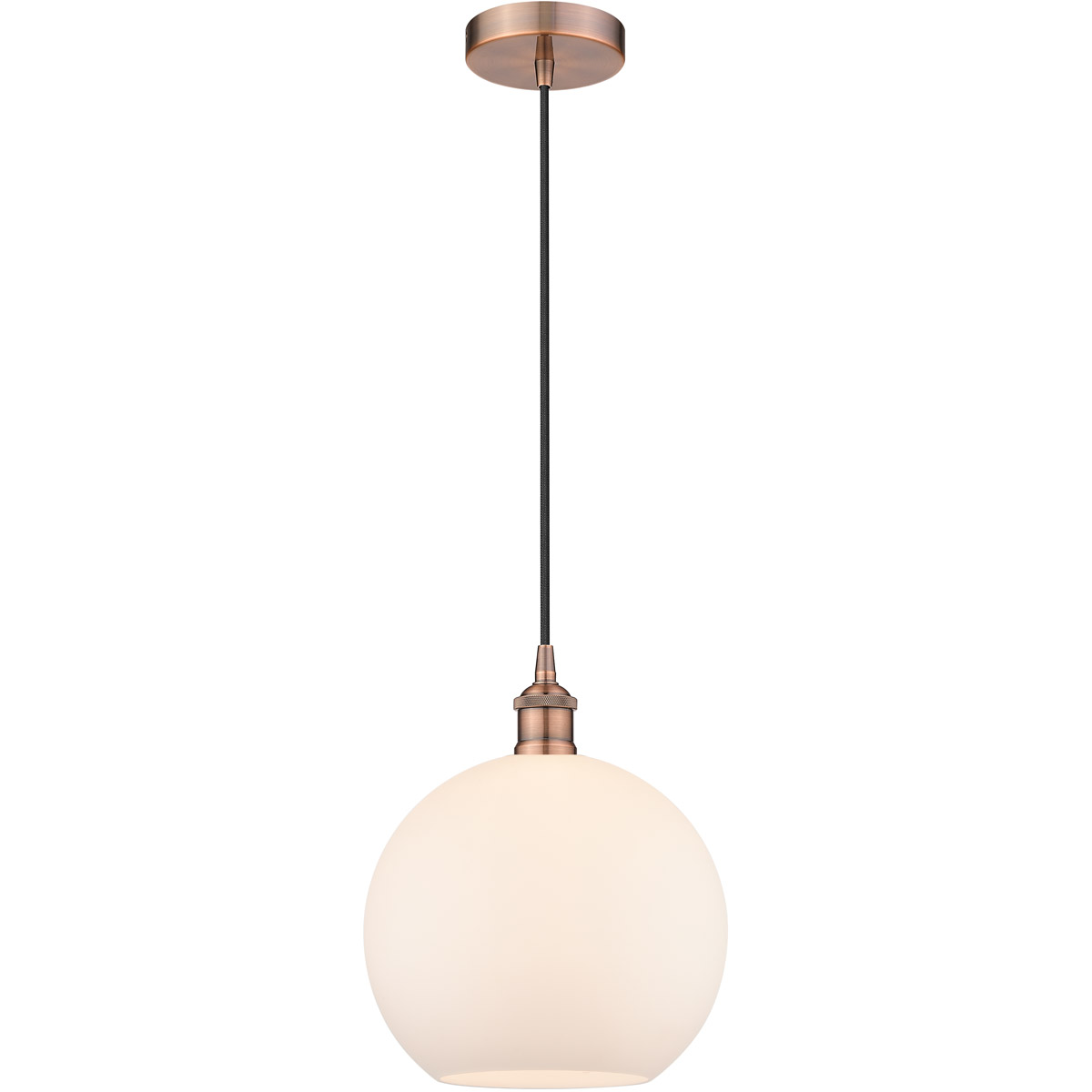 Edison Athens 1 Light 10 inch Antique Copper Mini Pendant Ceiling Light