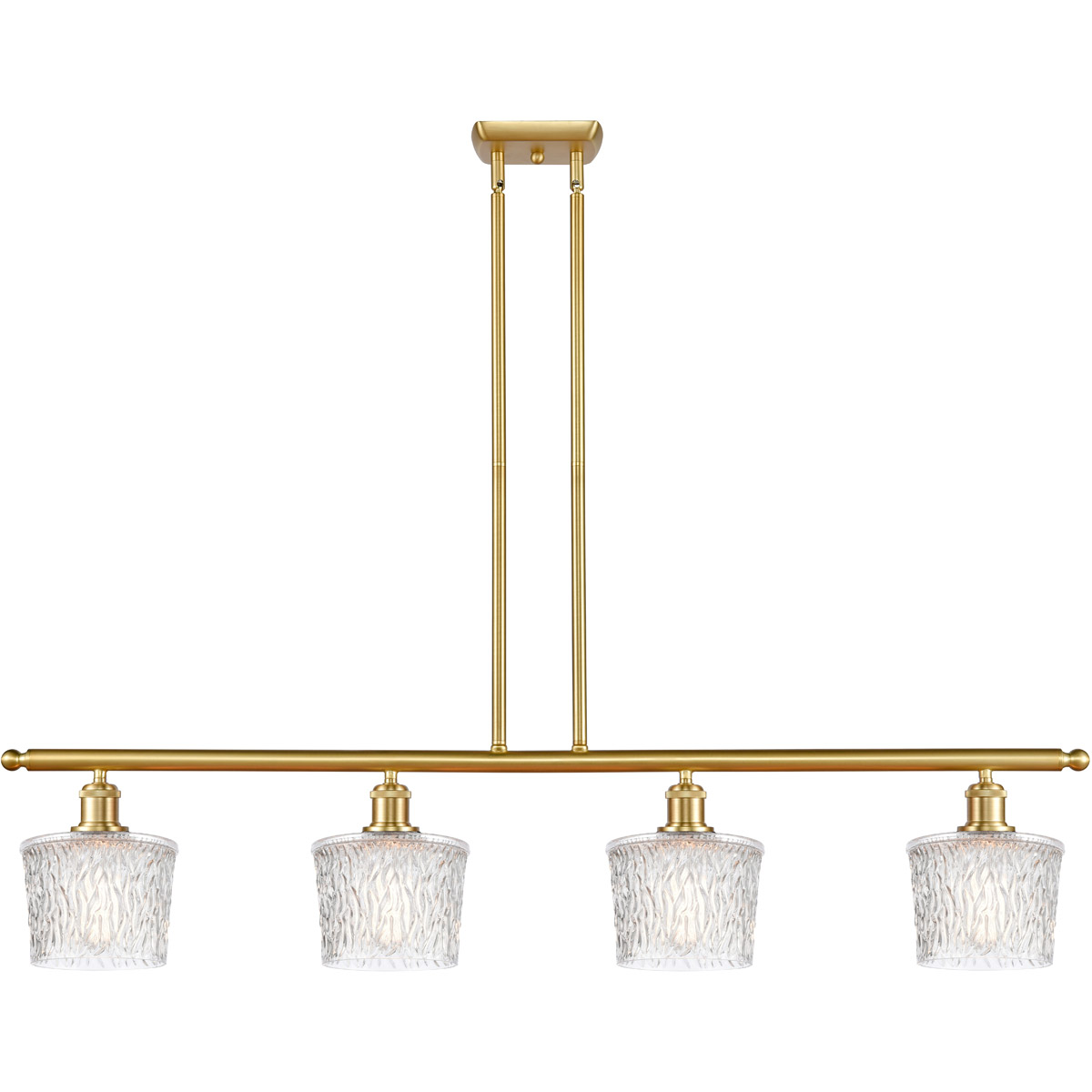 Ballston Niagra 4 Light 48 inch Satin Gold Island Light Ceiling Light, Ballston