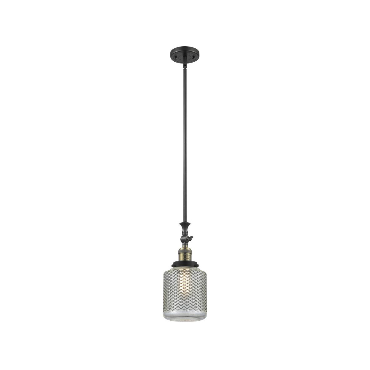 Franklin Restoration Stanton 1 Light 6 inch Black Antique Brass Mini Pendant Ceiling Light, Franklin Restoration