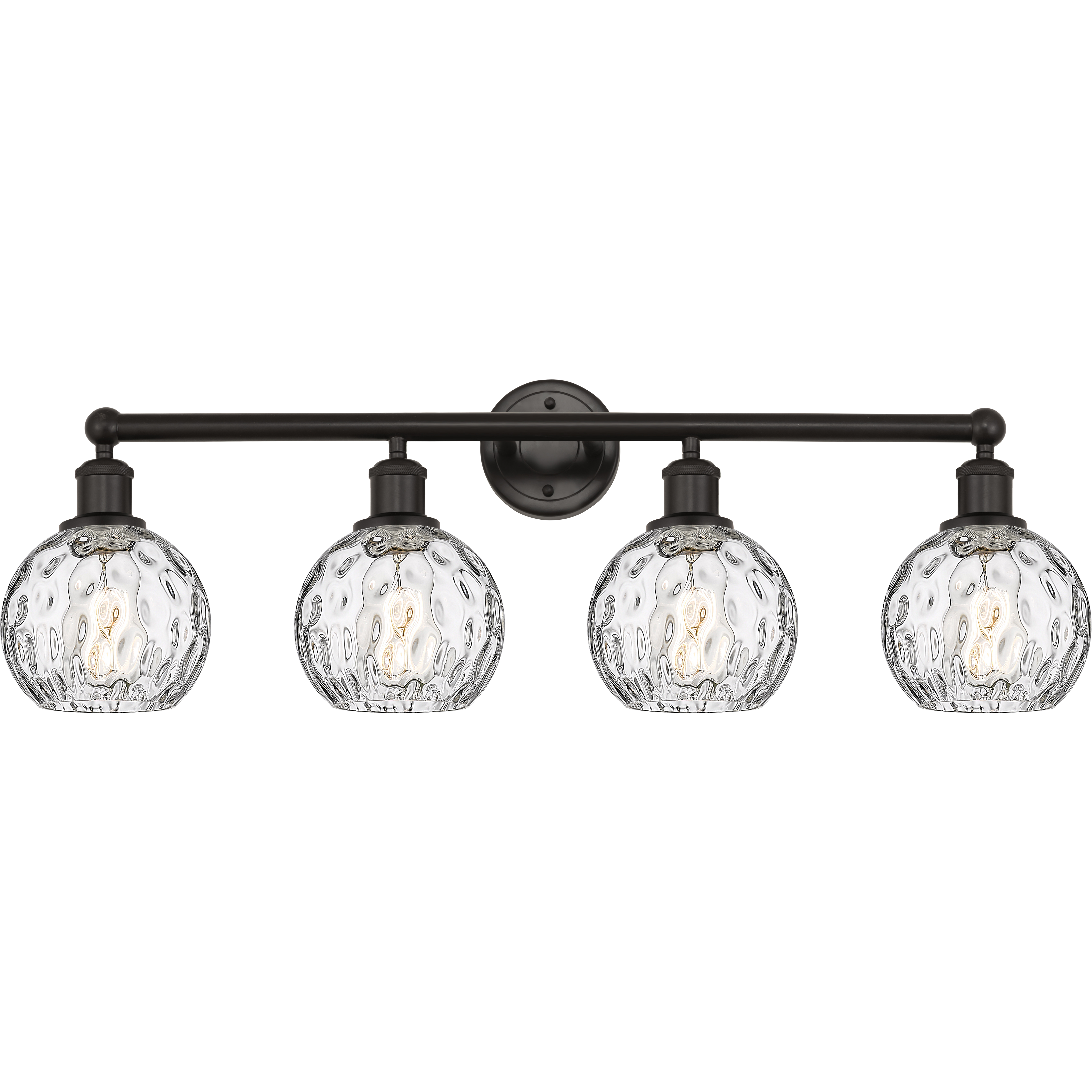 Edison Athens Water Glass 4 Light 33 inch Oil Rubbed Bronze Bath Vanity Light Wall Light