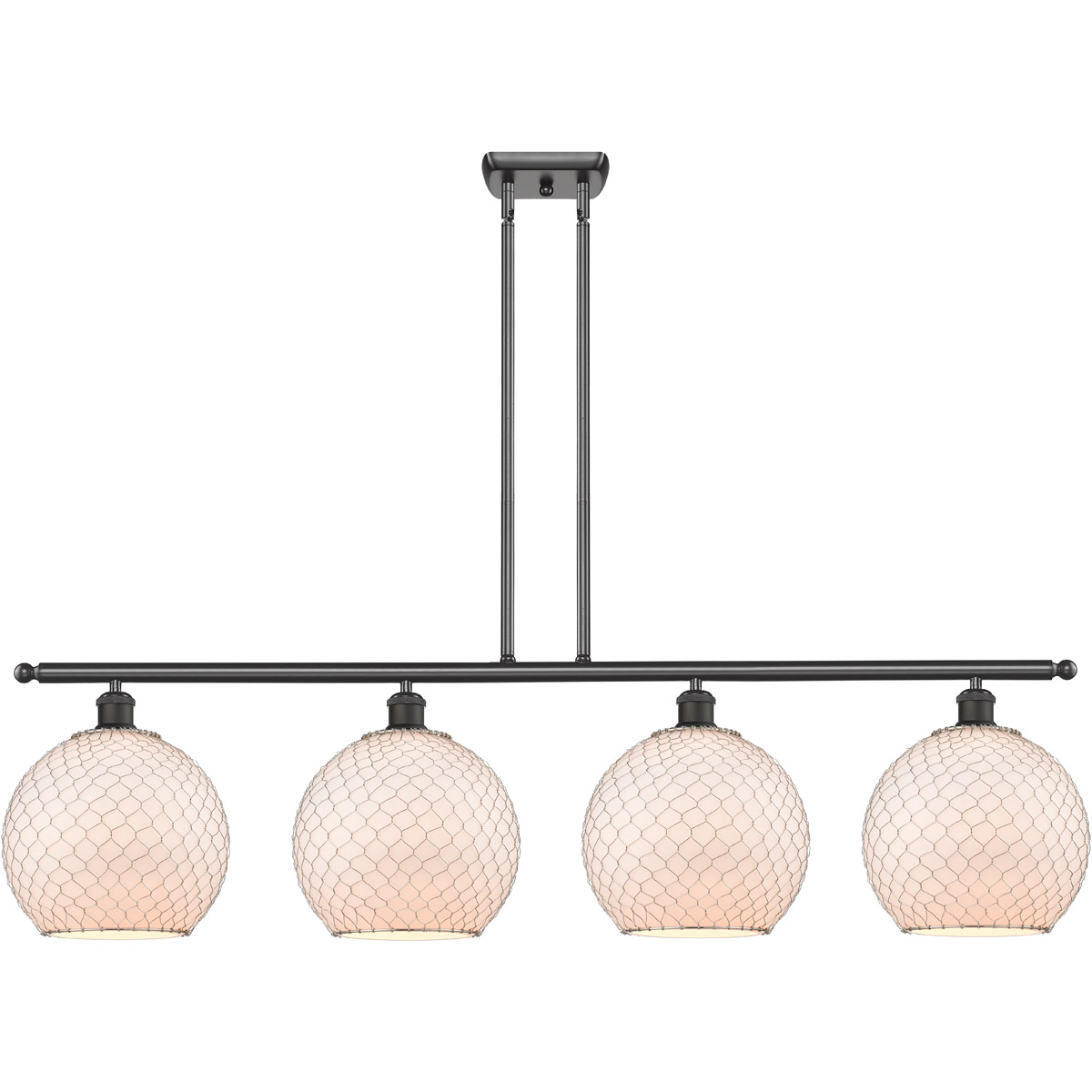 Ballston Large Farmhouse Chicken Wire LED 48 inch Oil Rubbed Bronze Island Light Ceiling Light, Ballston