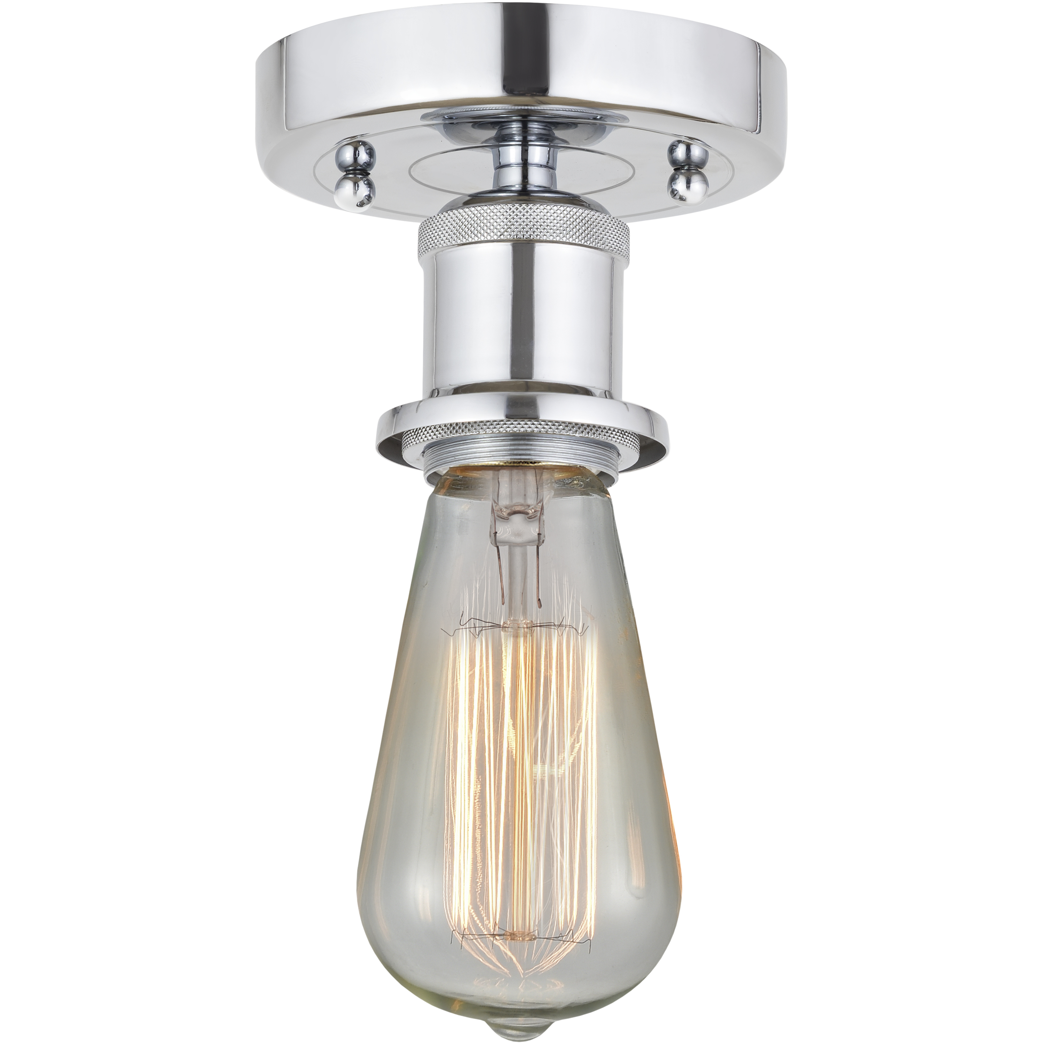 Innovations Lighting 616 1F PC Edison Bare Bulb 1 Light 2 inch Polished Chrome Semi Flush Mount Ceiling Light