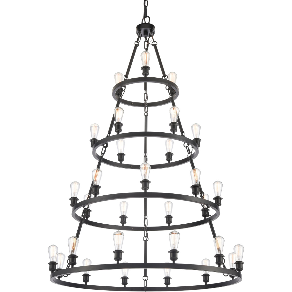 Ballston Saloon 30 Light 50 inch Matte Black Chandelier Ceiling Light