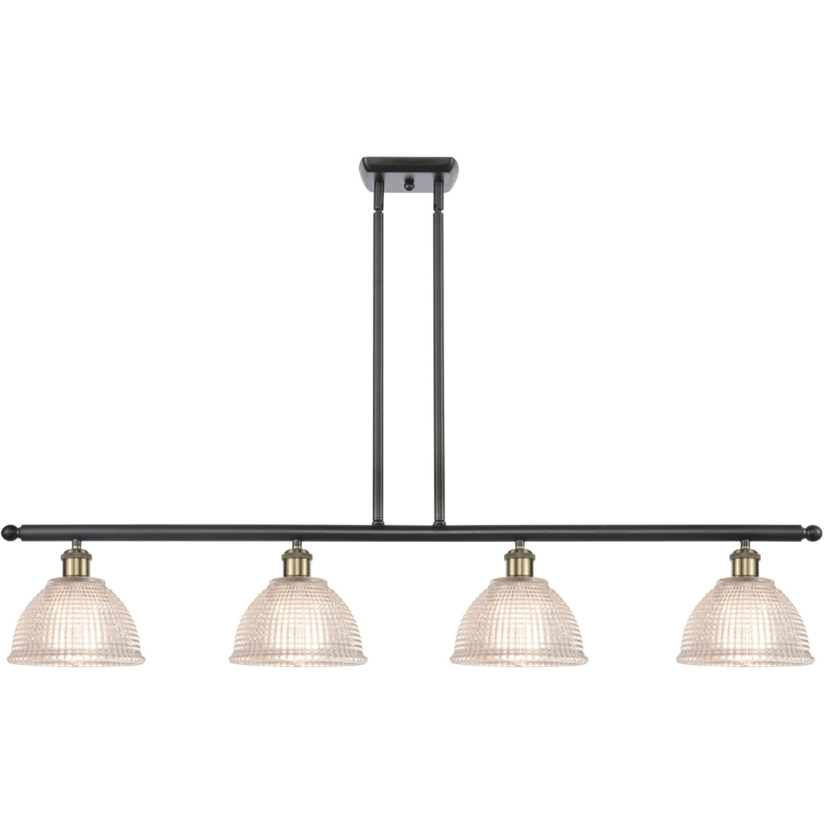 Ballston Arietta 4 Light 48 inch Black Antique Brass Island Light Ceiling Light, Ballston