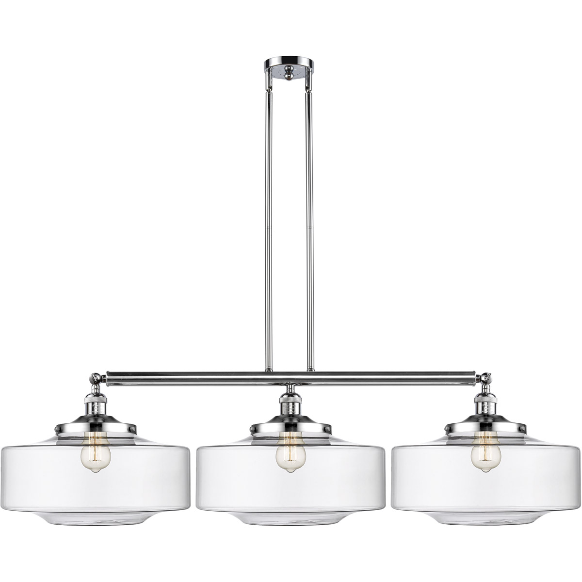 Franklin Restoration Bridgeton 3 Light 50 inch Black Antique Brass Island Light Ceiling Light