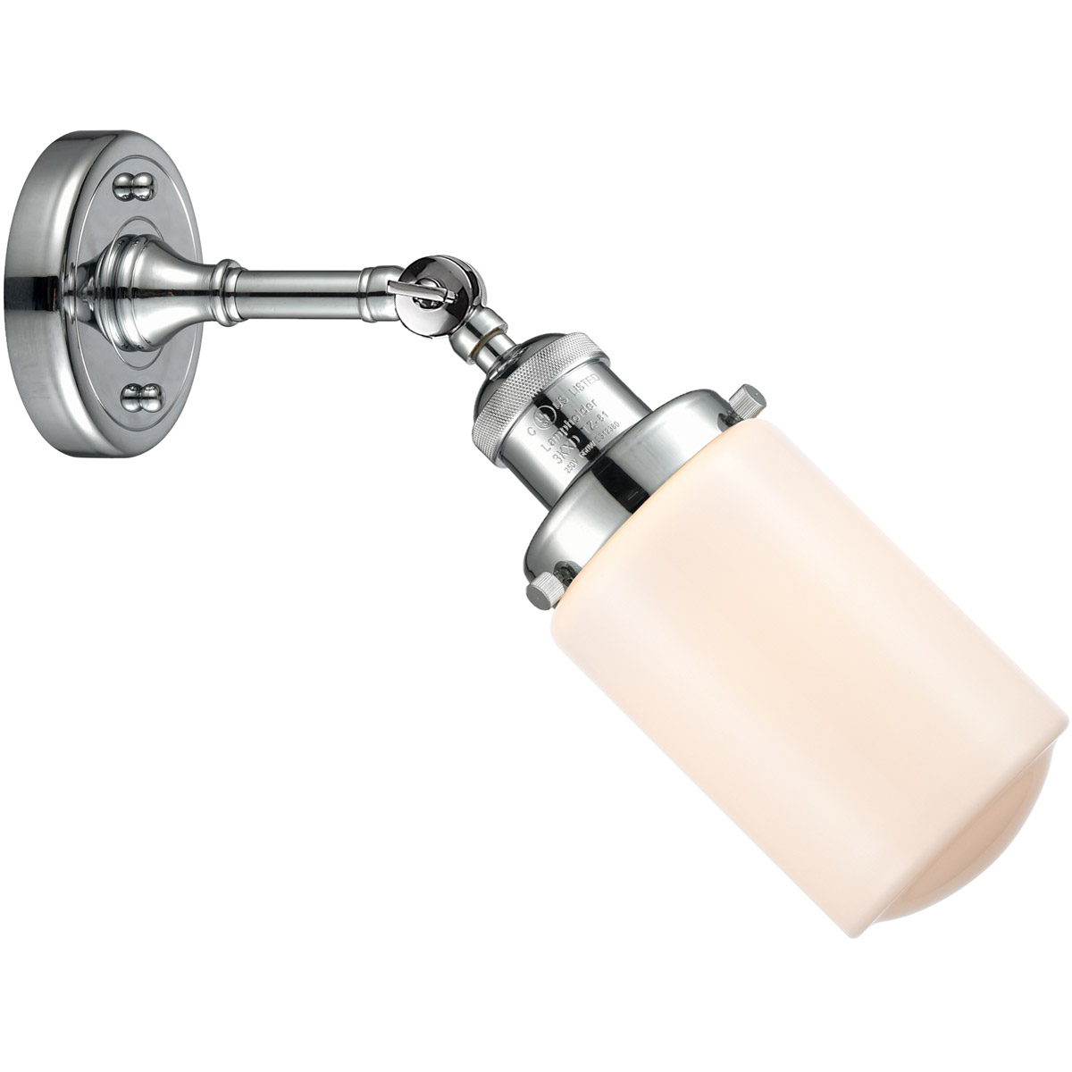Franklin Restoration Dover 1 Light 5 inch Polished Chrome Sconce Wall Light in Matte White Glass, Franklin Restoration