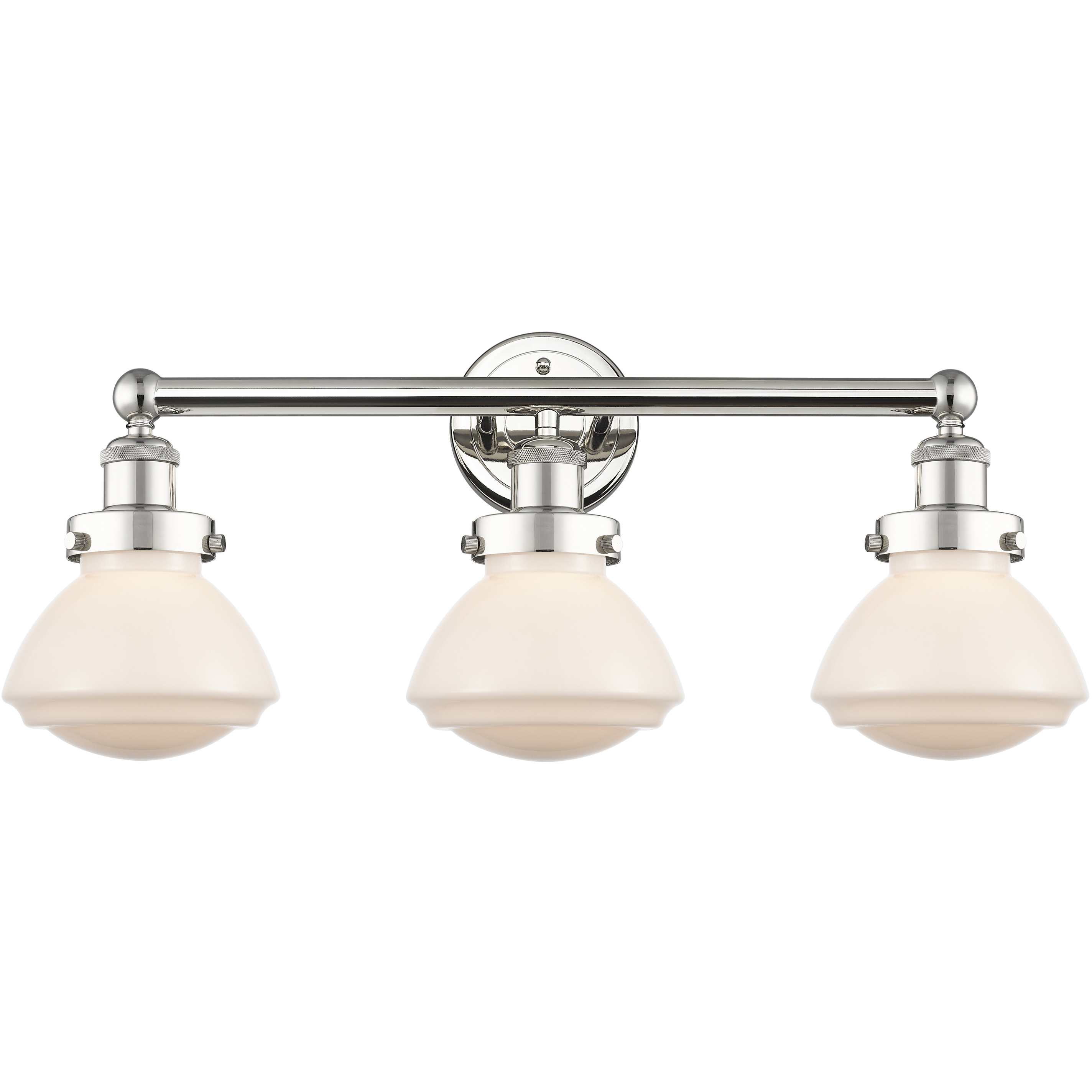 Olean 3 Light 24.5 inch Polished Nickel Bath Vanity Light Wall Light in Matte White