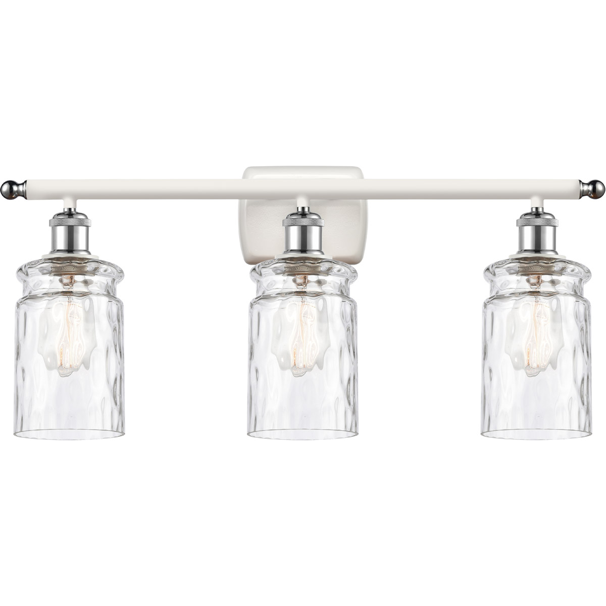Ballston Candor LED 26 inch White and Polished Chrome Bath Vanity Light Wall Light in Clear Waterglass, Ballston
