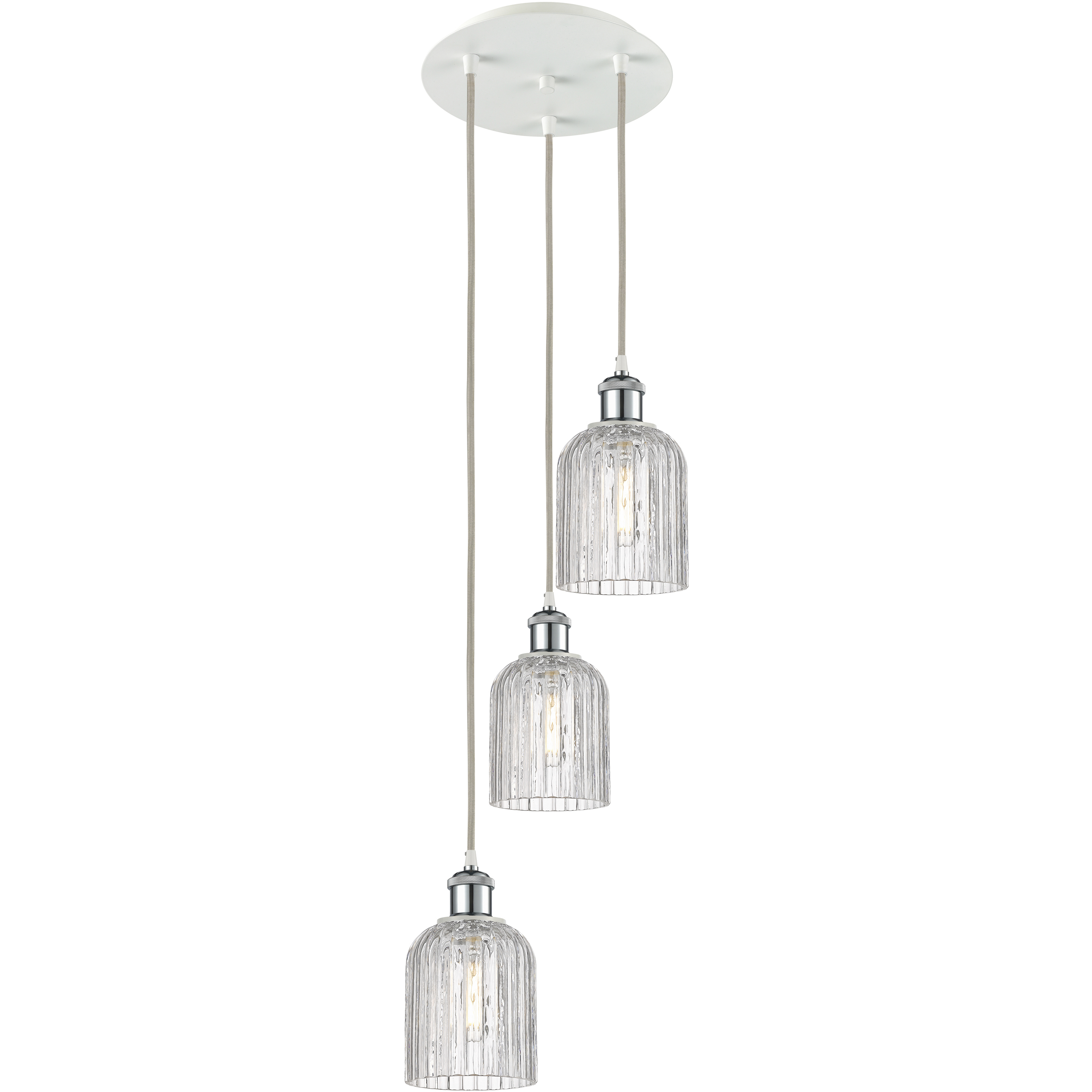 Bridal Veil 3 Light 11.5 inch Antique Copper Multi Pendant Ceiling Light in Seedy