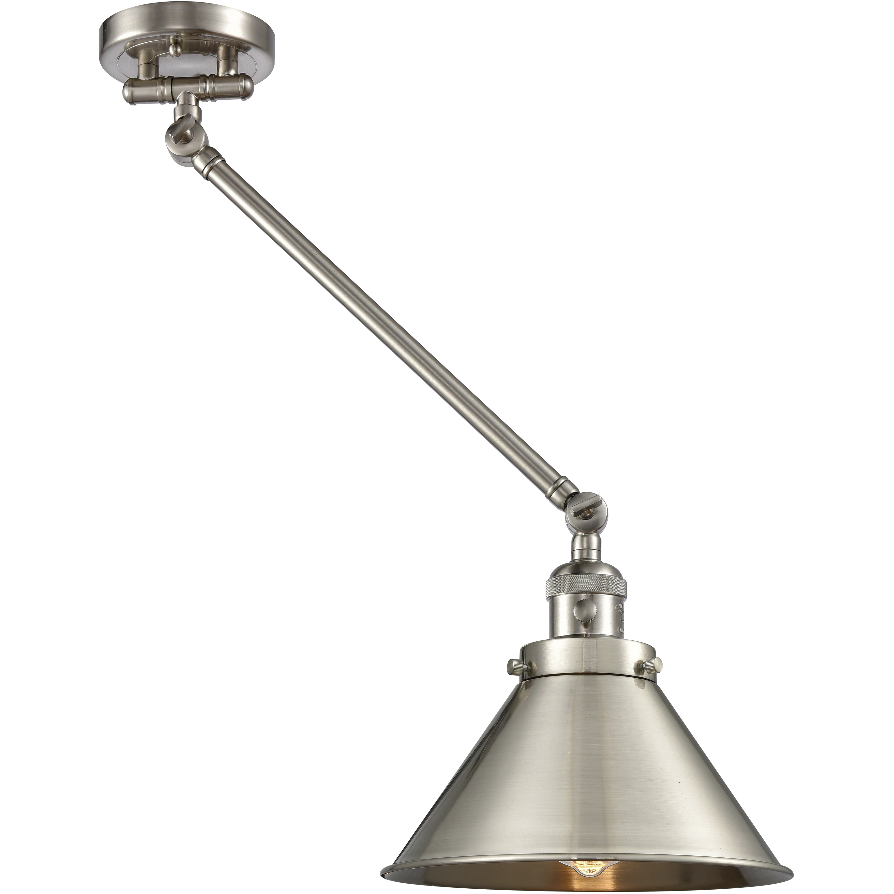 Briarcliff 21 inch 100 watt Satin Nickel Swing Arm Wall Light in Brushed Satin Nickel, Franklin Restoration