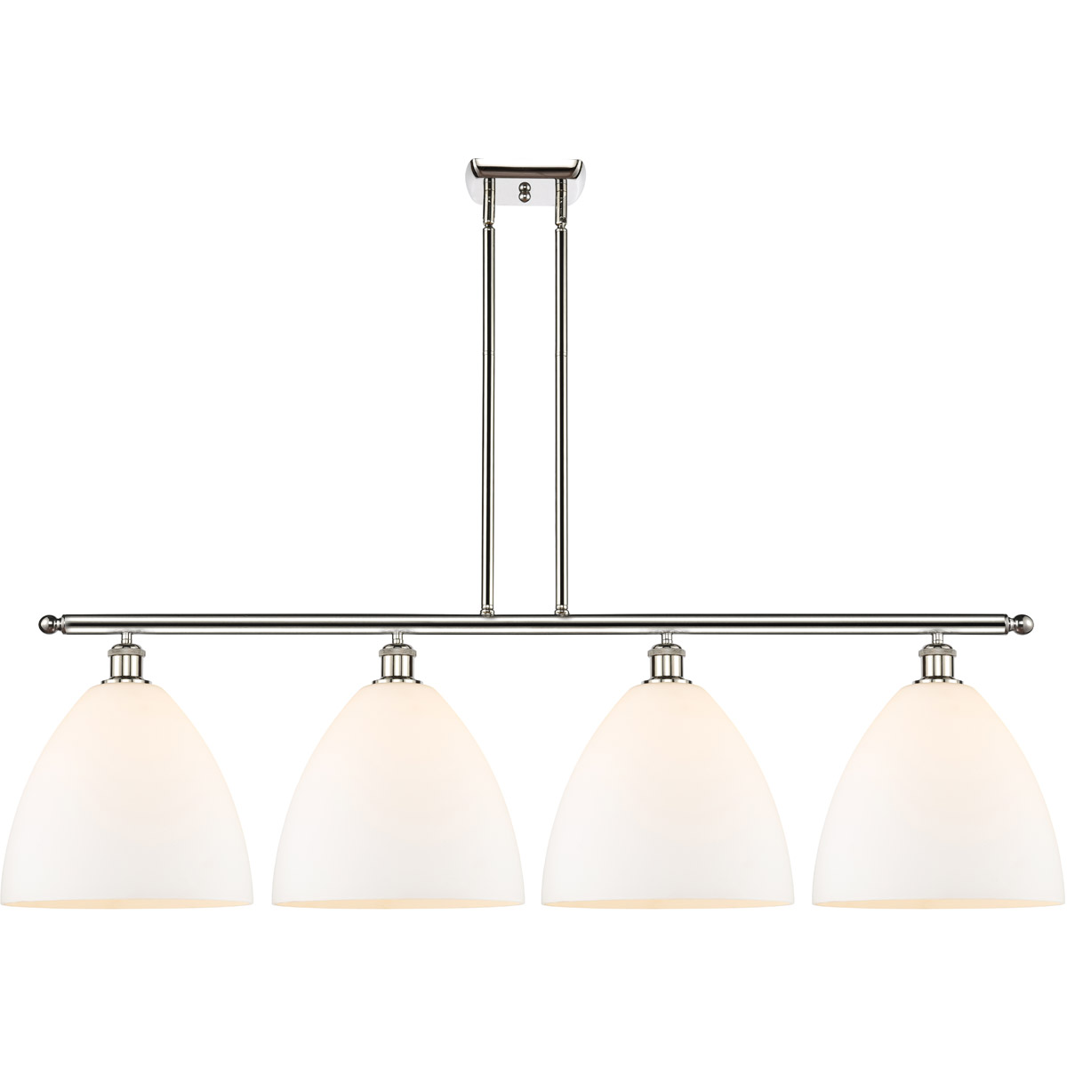 Ballston Ballston Dome LED 50.25 inch Polished Nickel Island Light Ceiling Light in Matte White Glass