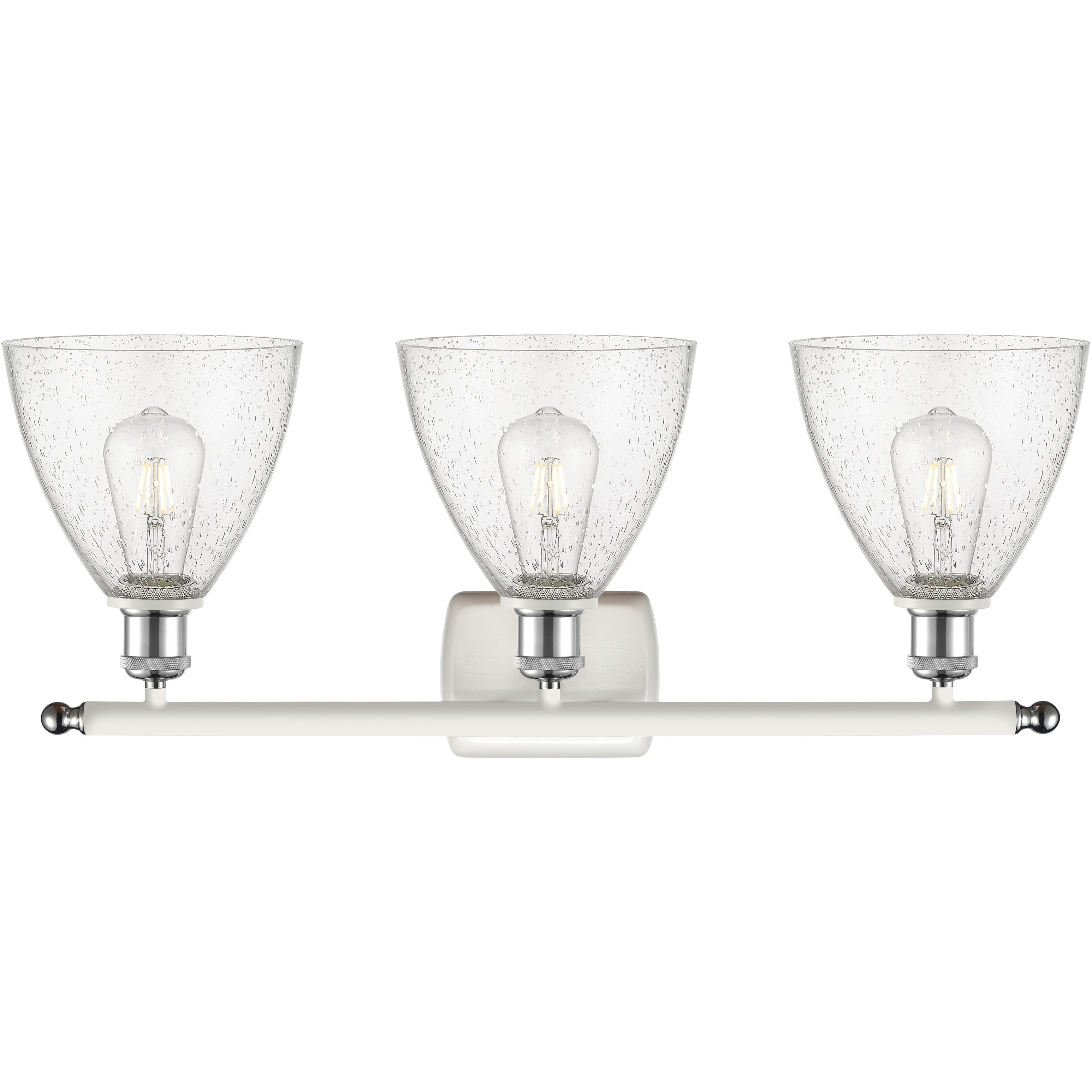 Ballston Ballston Dome LED 28 inch White and Polished Chrome Bath Vanity Light Wall Light in Seedy Glass