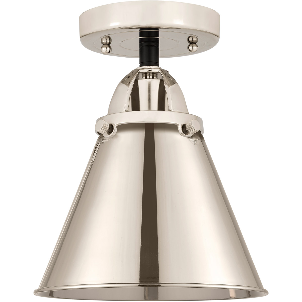 Nouveau 2 Appalachian 1 Light 8 inch Black Antique Brass Semi-Flush Mount Ceiling Light in Matte Black