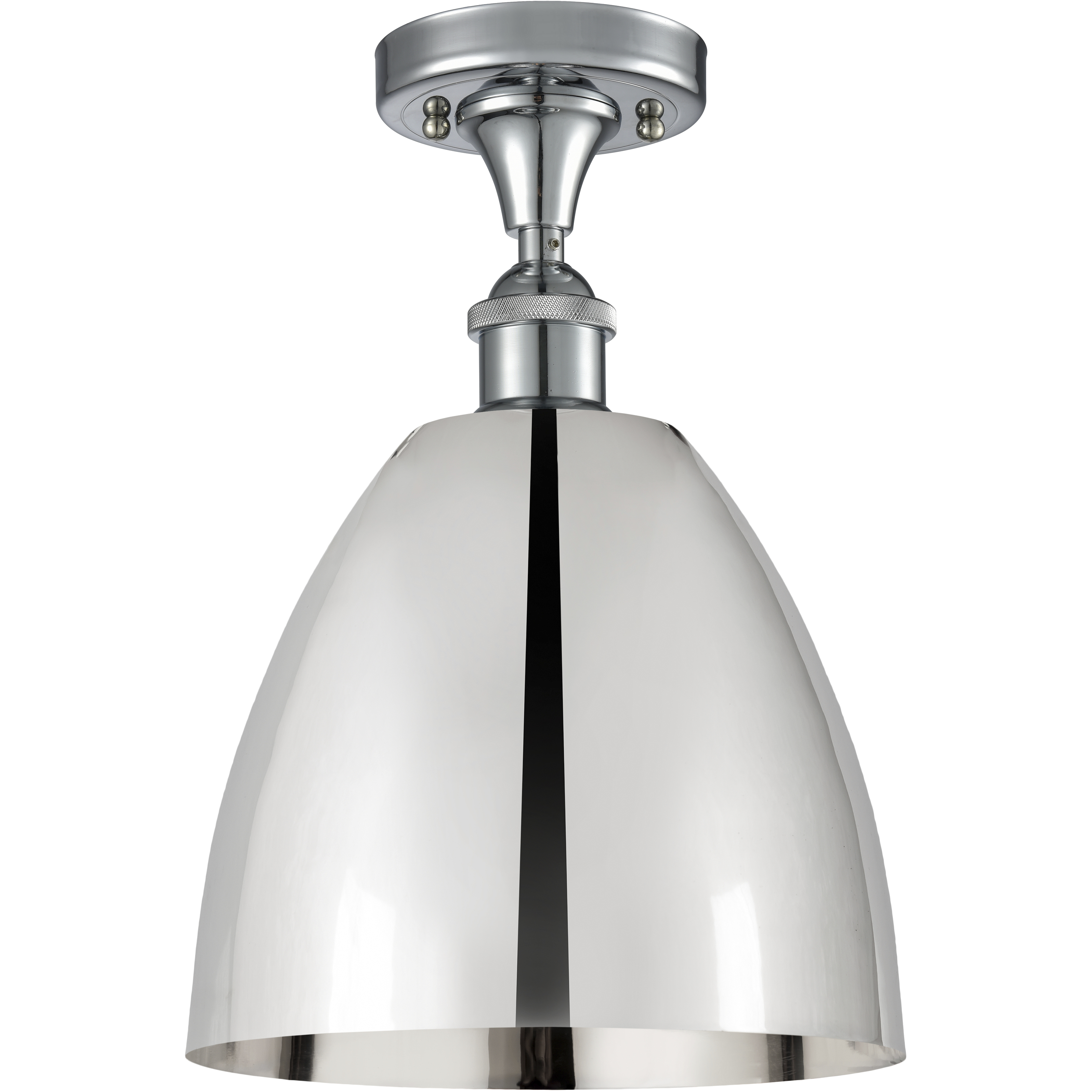 Edison Metal Bristol 1 Light 9 inch Polished Chrome Semi-Flush Mount Ceiling Light