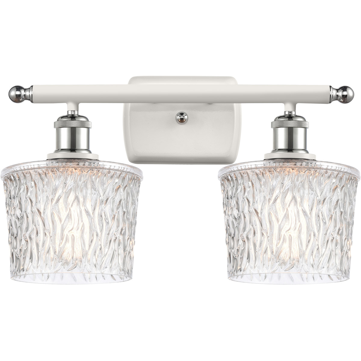 Ballston Niagra 2 Light 16 inch White and Polished Chrome Bath Vanity Light Wall Light, Ballston