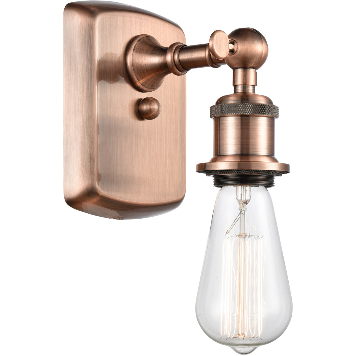 Ballston Bare Bulb 1 Light 4.5 inch Antique Copper Sconce Wall Light, Ballston