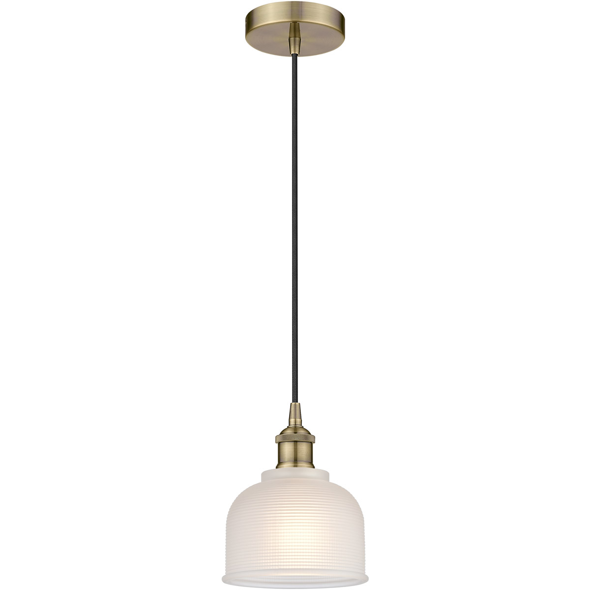 Edison Dayton LED 6 inch Antique Brass Mini Pendant Ceiling Light