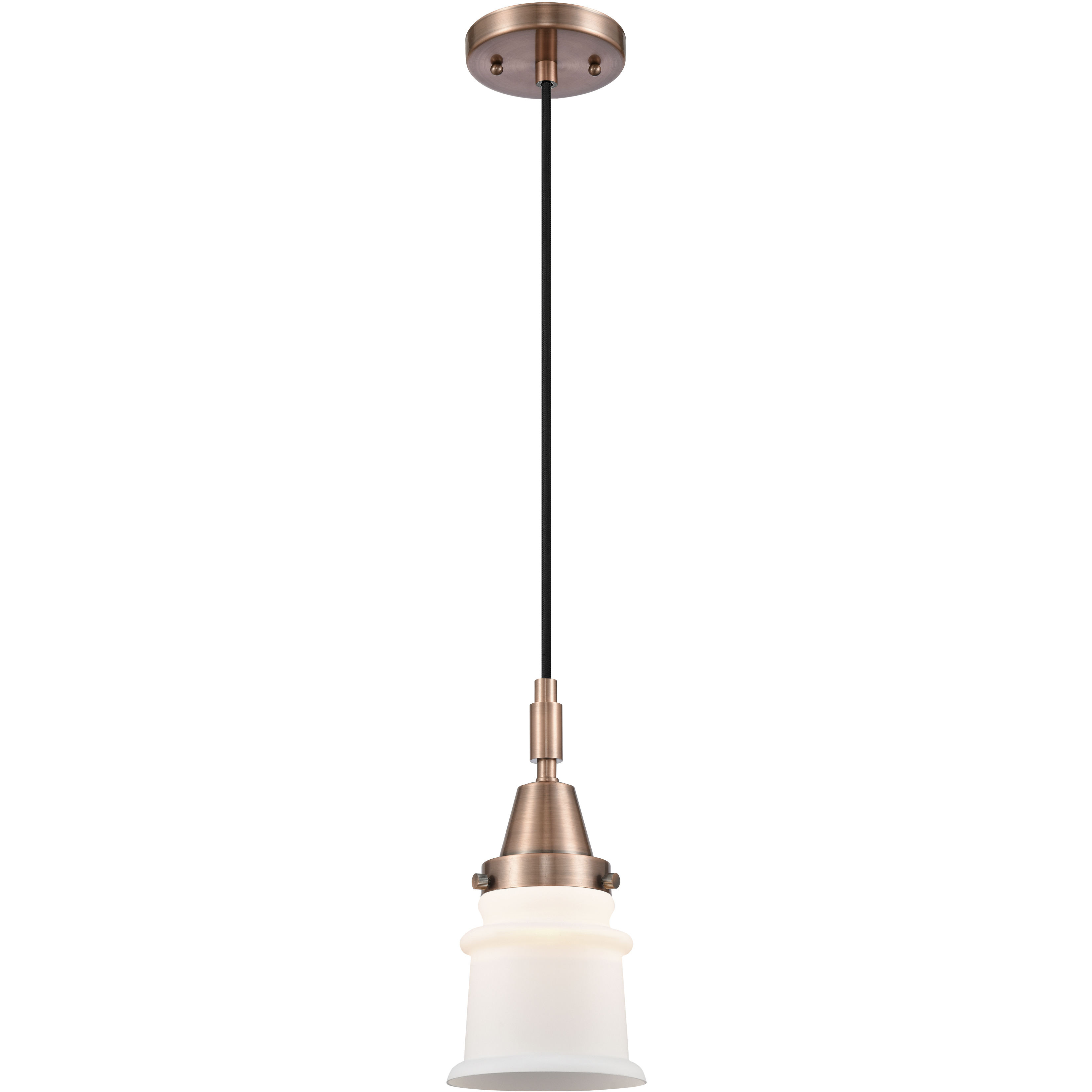 Downtown Urban Canton 1 Light 5.25 inch Antique Copper Mini Pendant Ceiling Light in Matte White