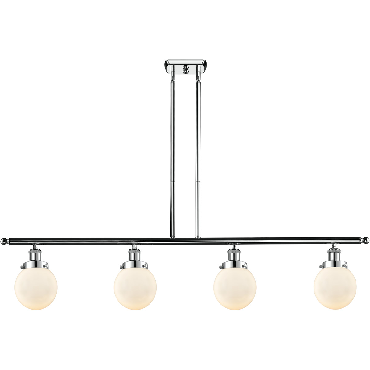 Ballston Beacon 4 Light 48 inch White and Polished Chrome Island Light Ceiling Light in Matte White Glass